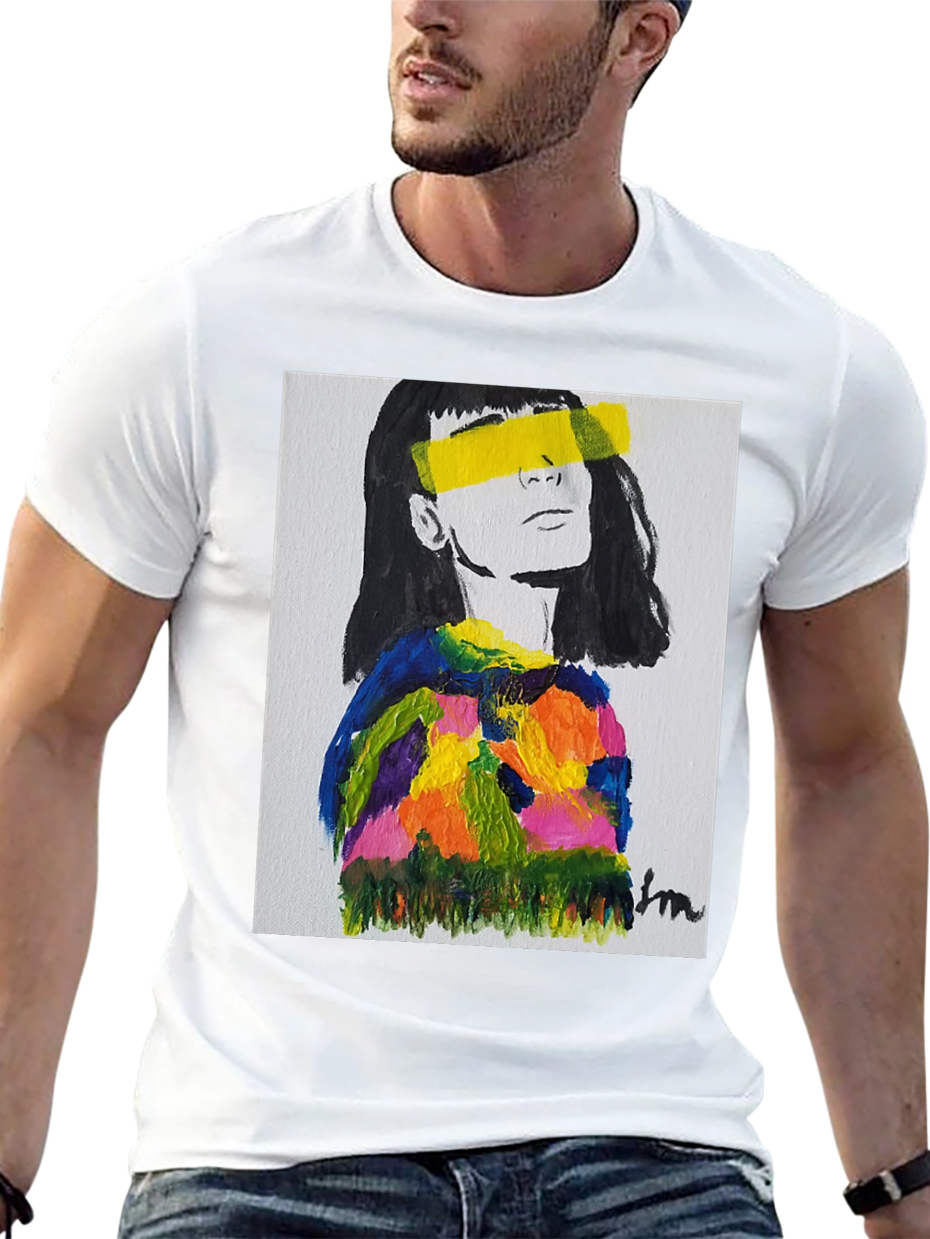 Abstract Portrait Graphic Tee - Stylish & Unique!