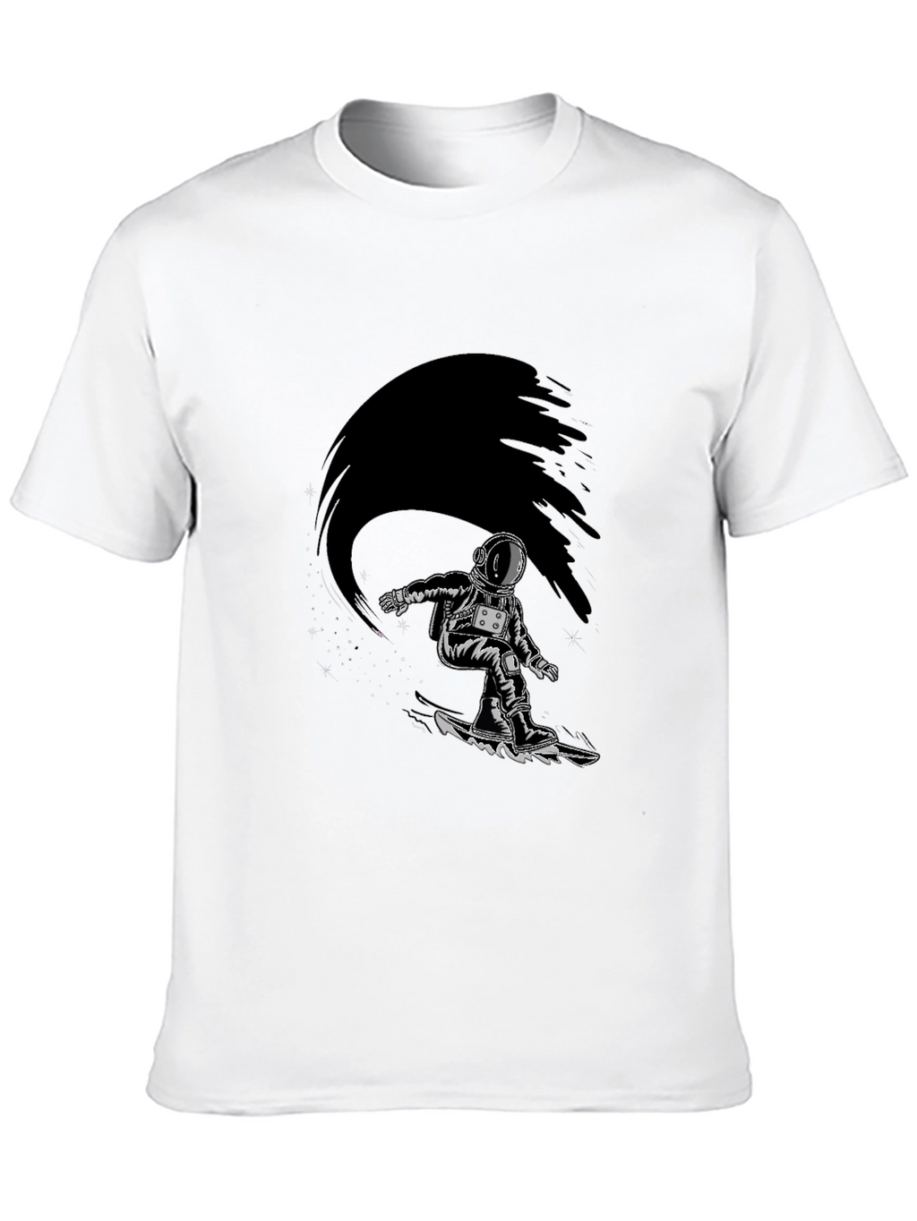 Astronaut Snowboarder Graphic Tee - Black T-Shirt