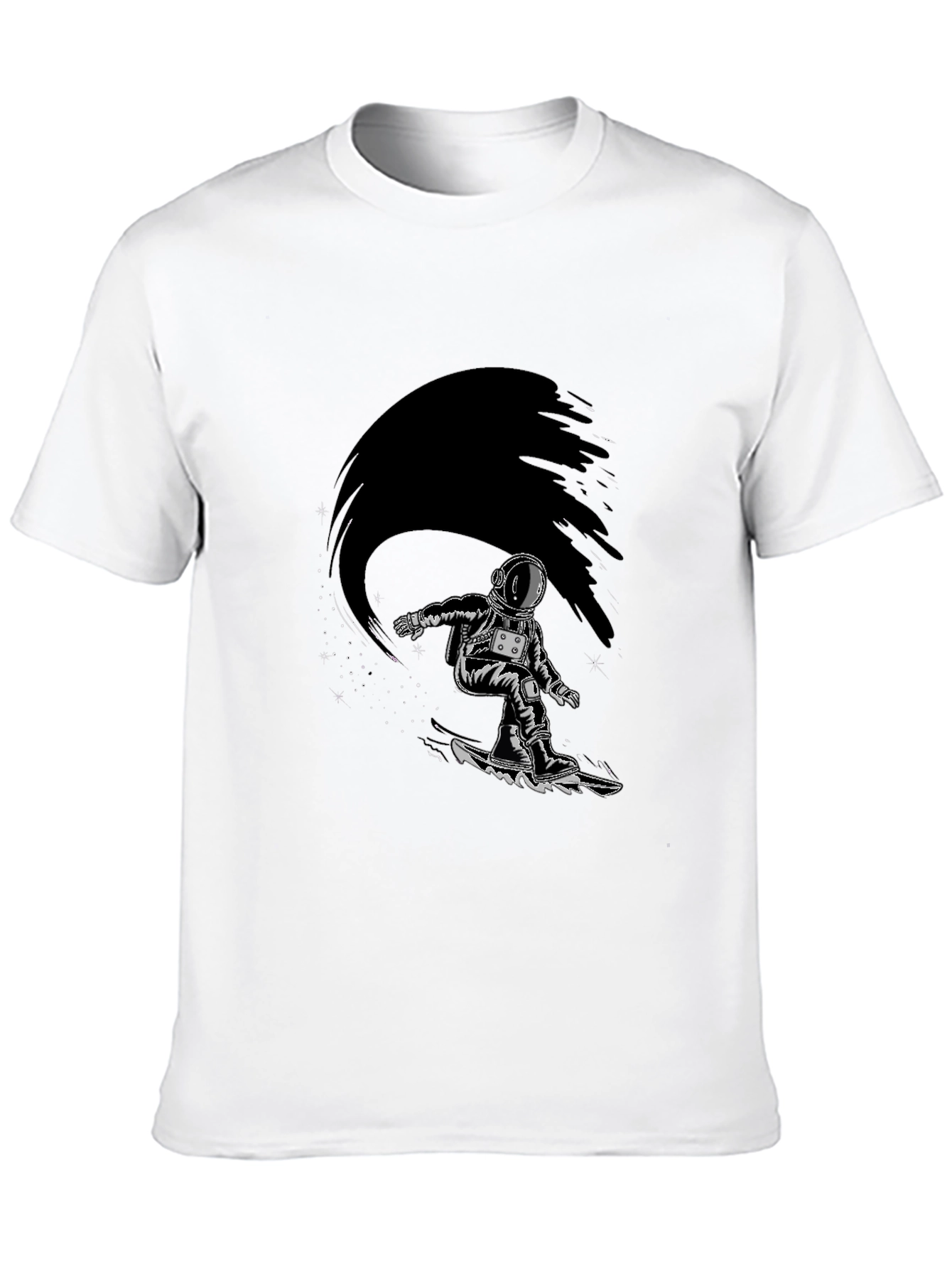 Astronaut Snowboarder Graphic Tee - Black T-Shirt