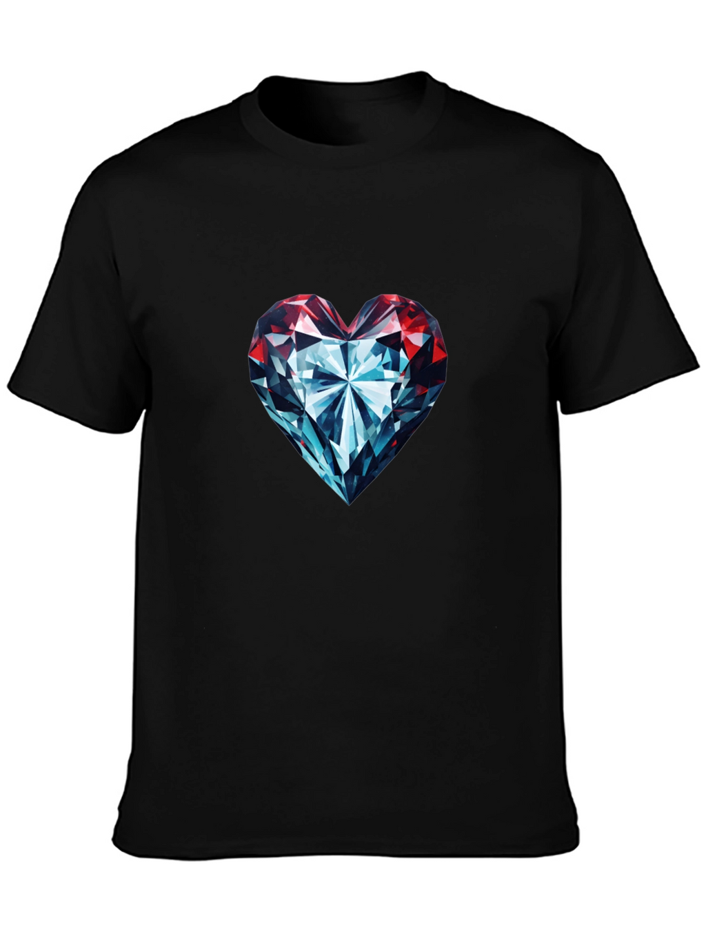 Diamond Heart Graphic Tee - Stylish Black T-Shirt