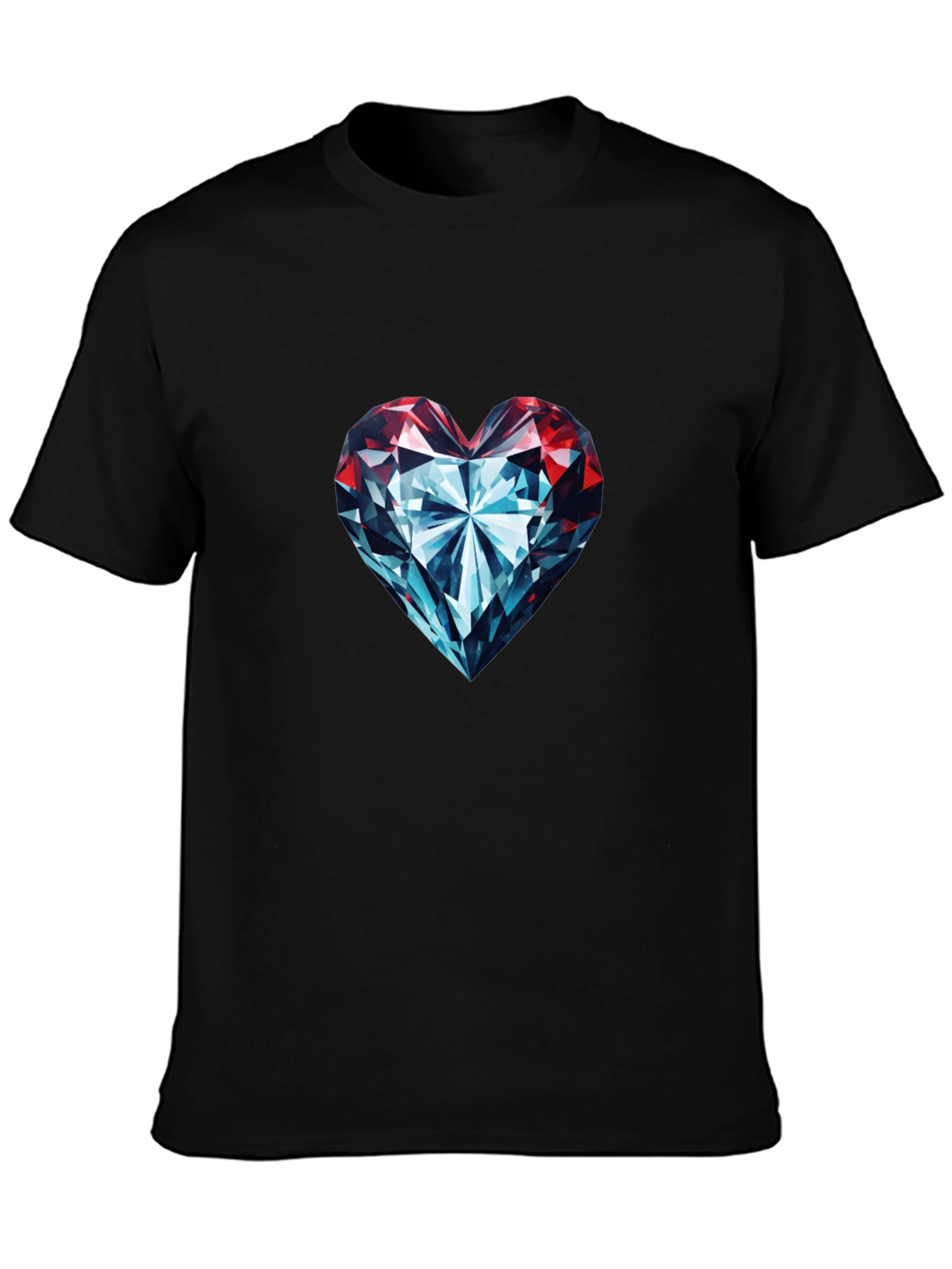 Diamond Heart Graphic Tee - Stylish Black T-Shirt