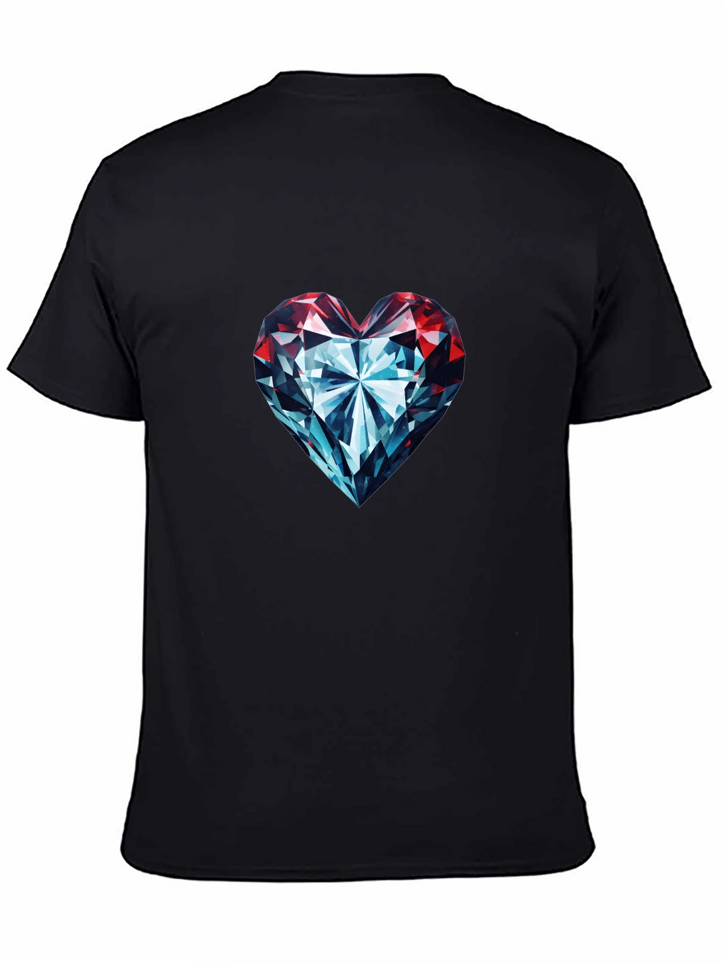 Diamond Heart Graphic Tee - Stylish Black T-Shirt