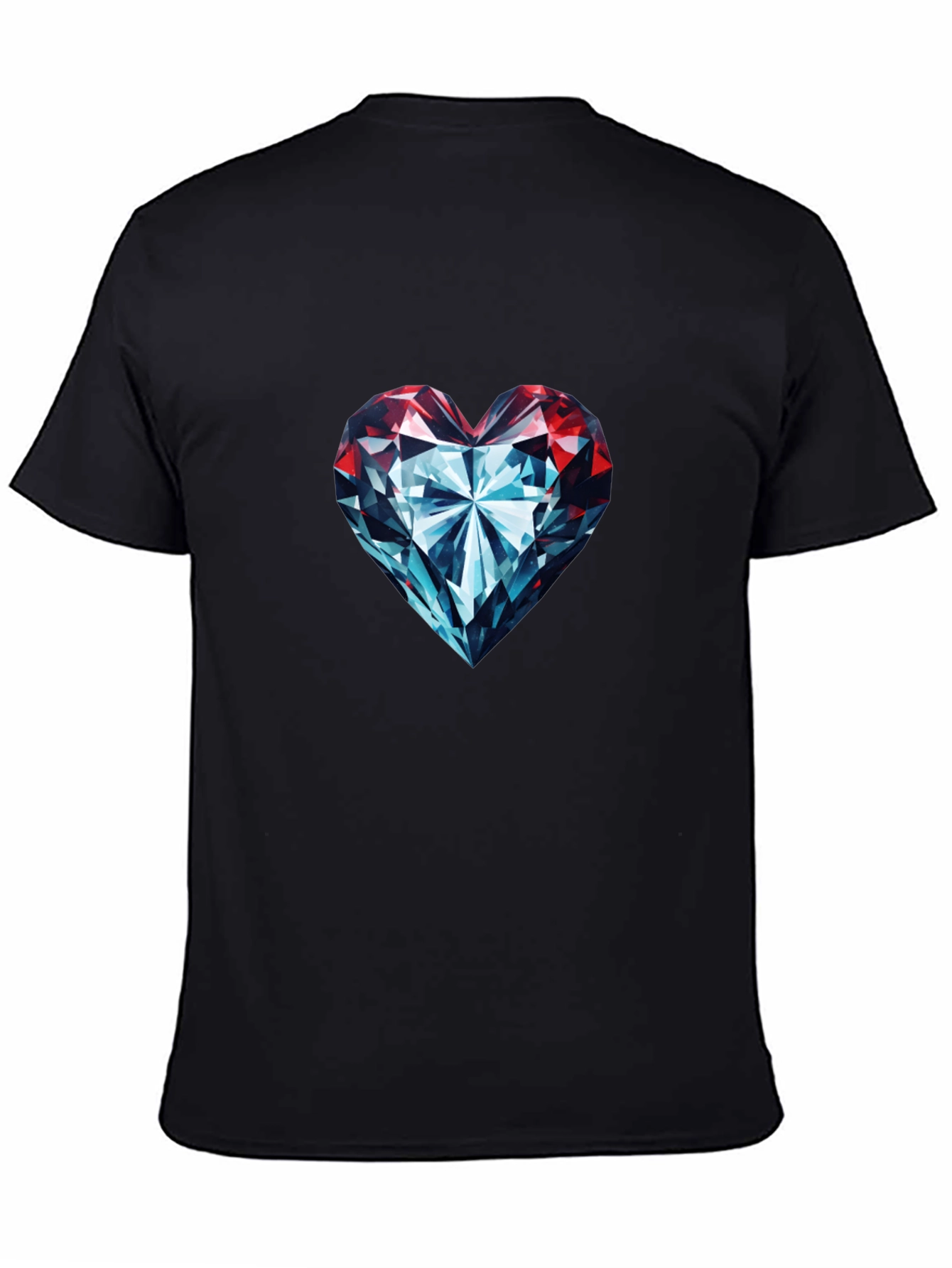 Diamond Heart Graphic Tee - Stylish Black T-Shirt