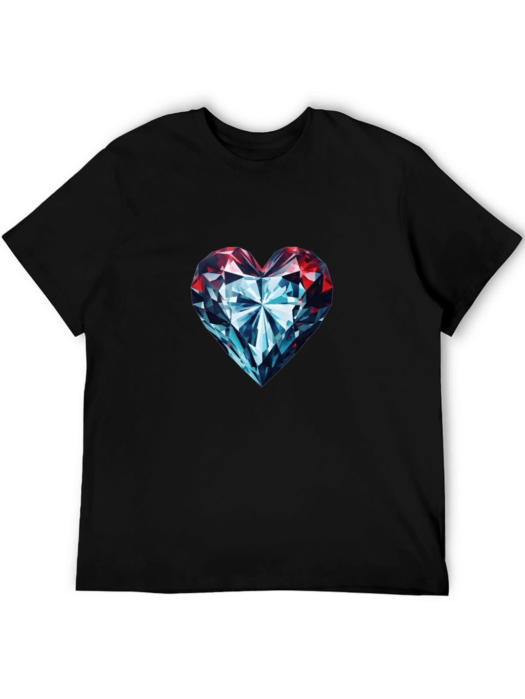 Diamond Heart Graphic Tee - Stylish Black T-Shirt