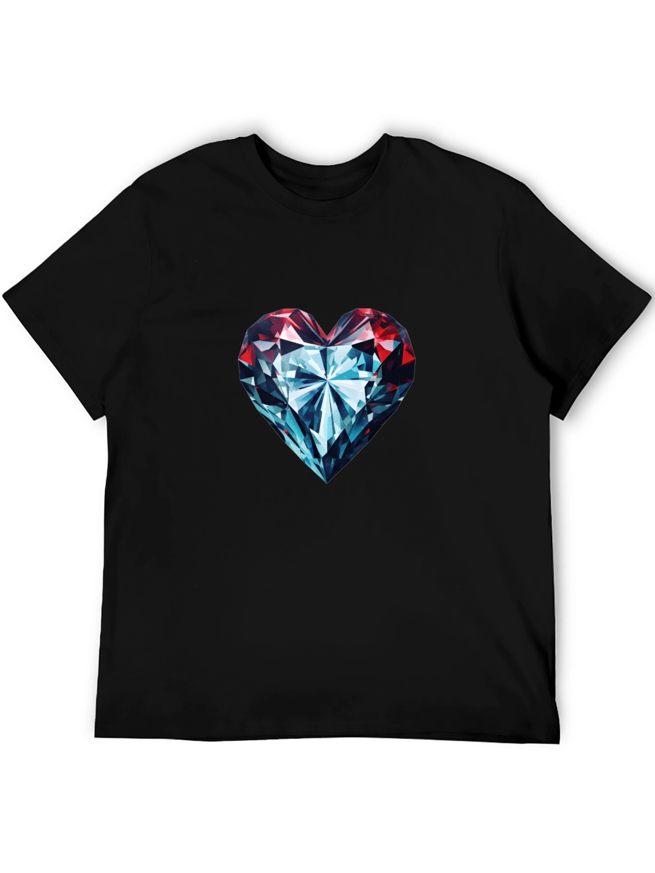 Diamond Heart Graphic Tee - Stylish Black T-Shirt