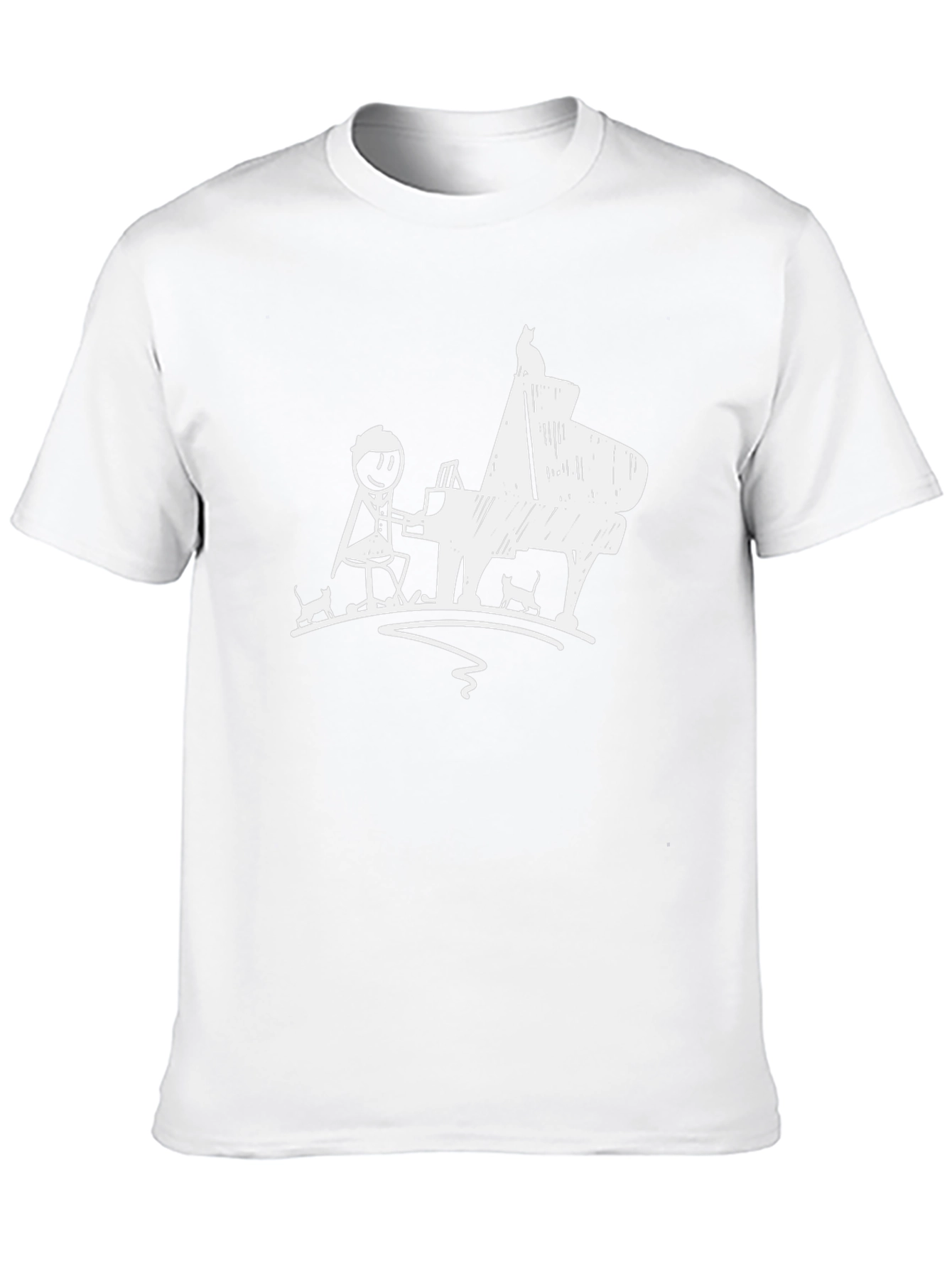 Piano Cats Mens Black T-Shirt