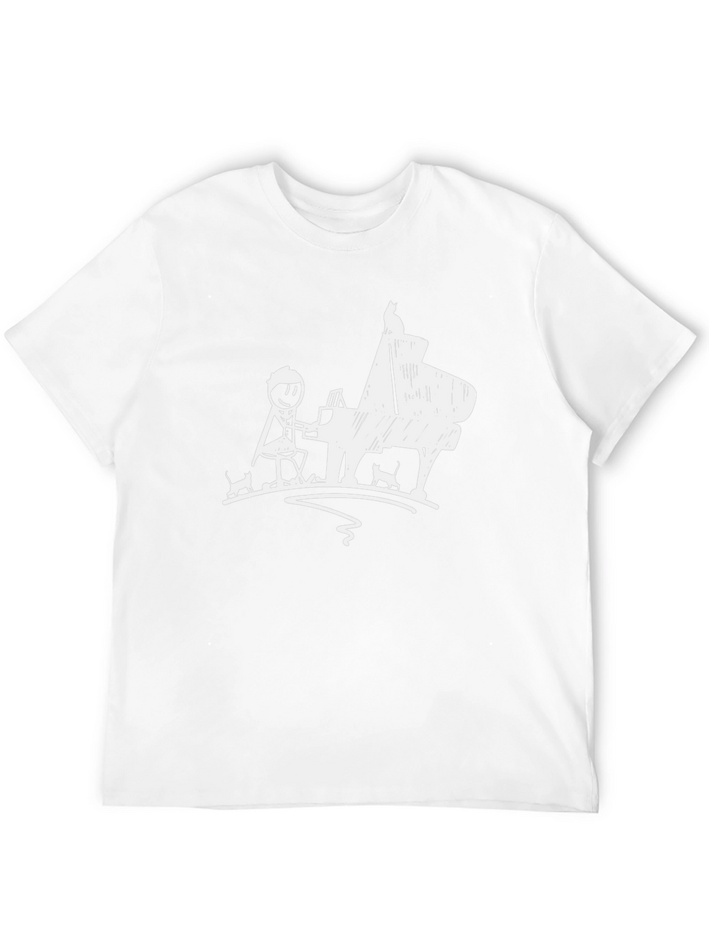 Piano Cats Mens Black T-Shirt