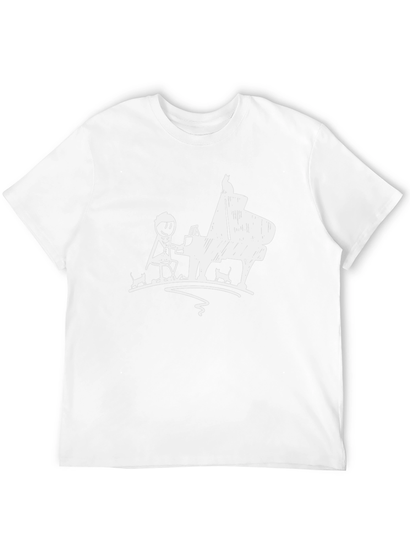 Piano Cats Mens Black T-Shirt