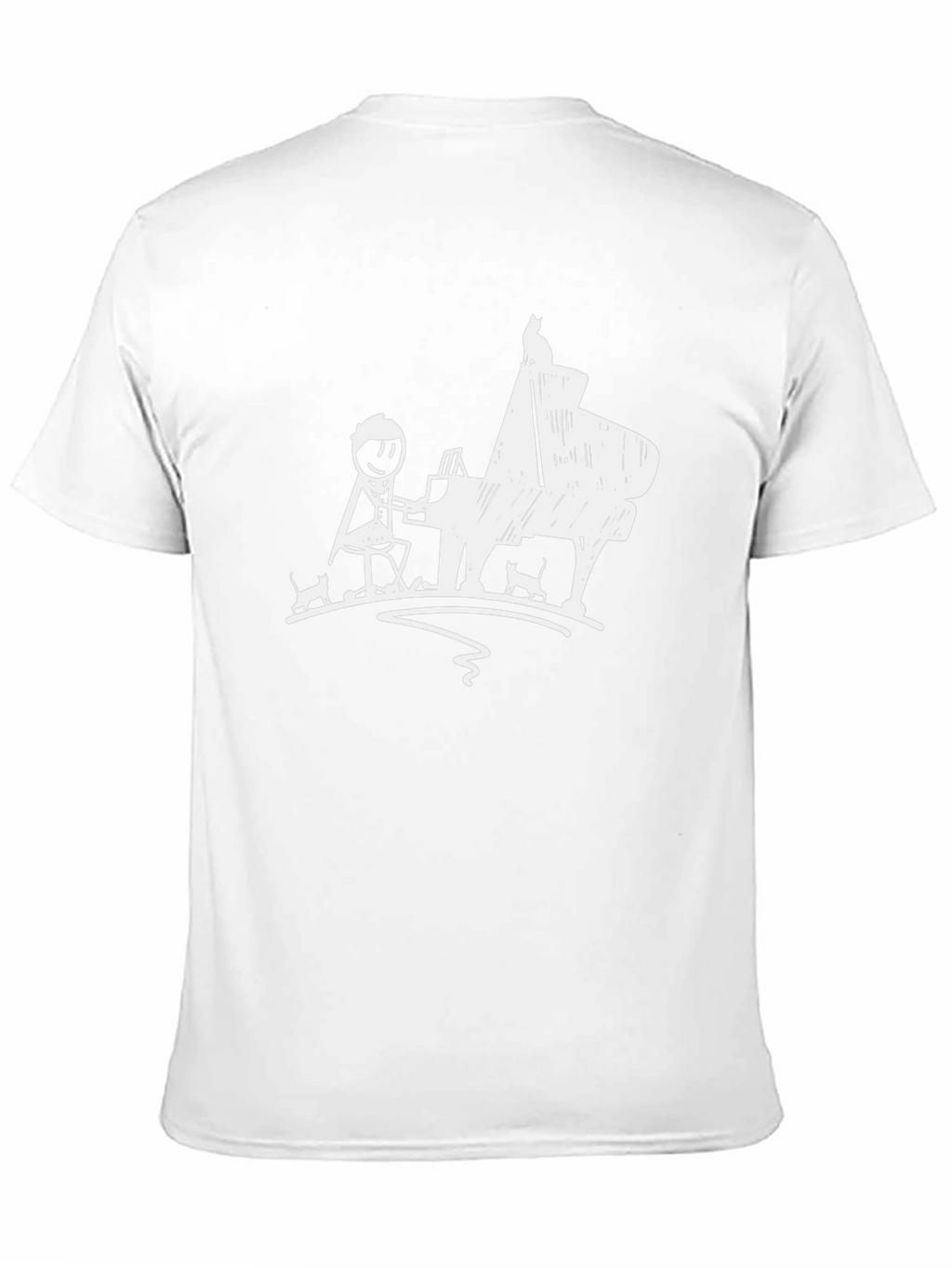 Piano Cats Mens Black T-Shirt