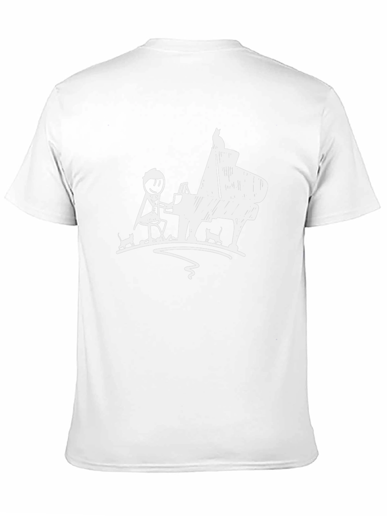 Piano Cats Mens Black T-Shirt
