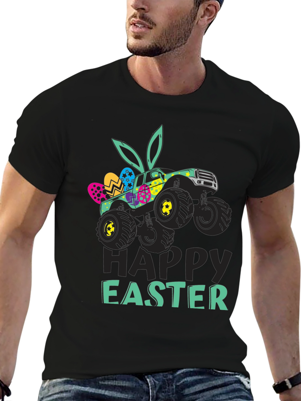 Easter Monster Truck Graphic T-Shirt