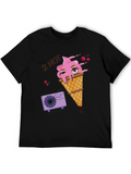 Funny Cartoon Graphic Print T-Shirt