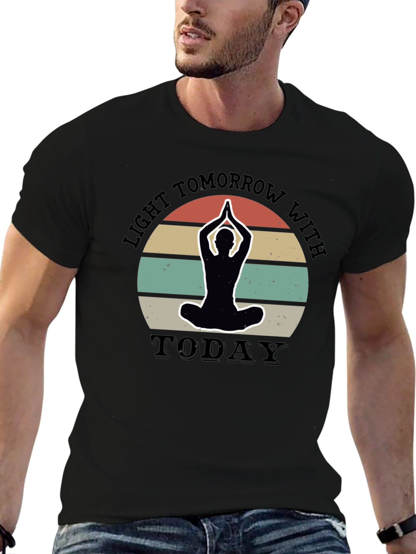 Light Tomorrow Yoga Silhouette Black T-Shirt