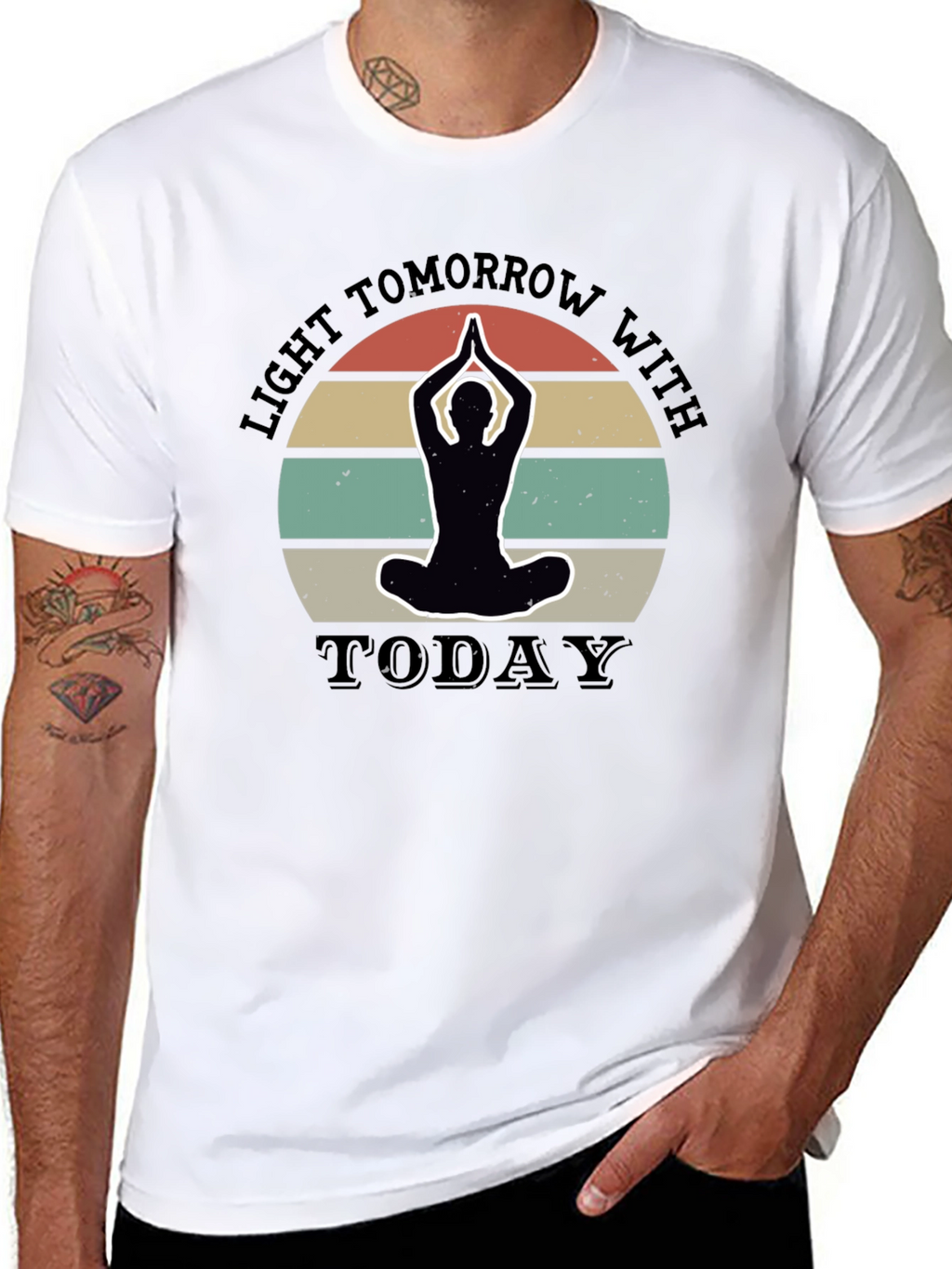 Light Tomorrow Yoga Silhouette Black T-Shirt