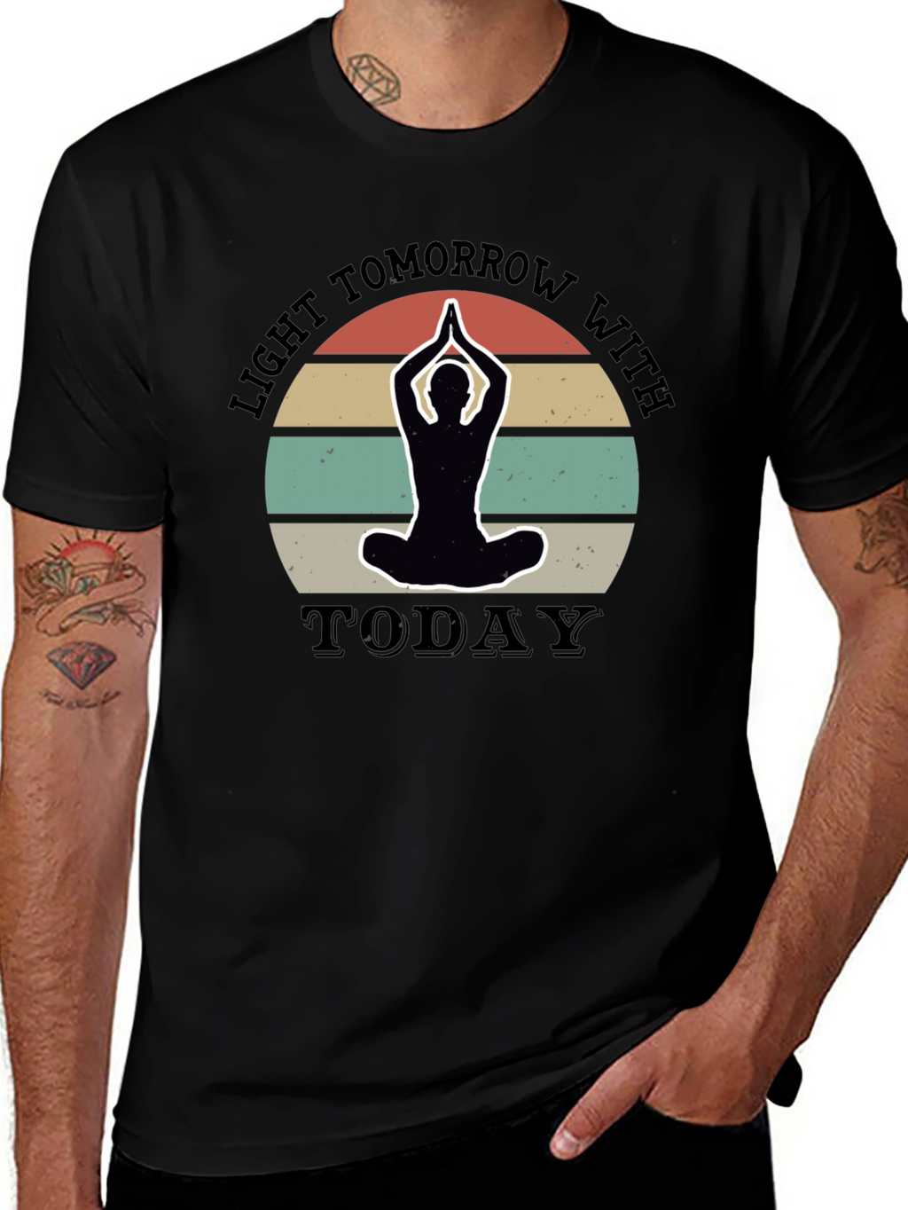 Light Tomorrow Yoga Silhouette Black T-Shirt