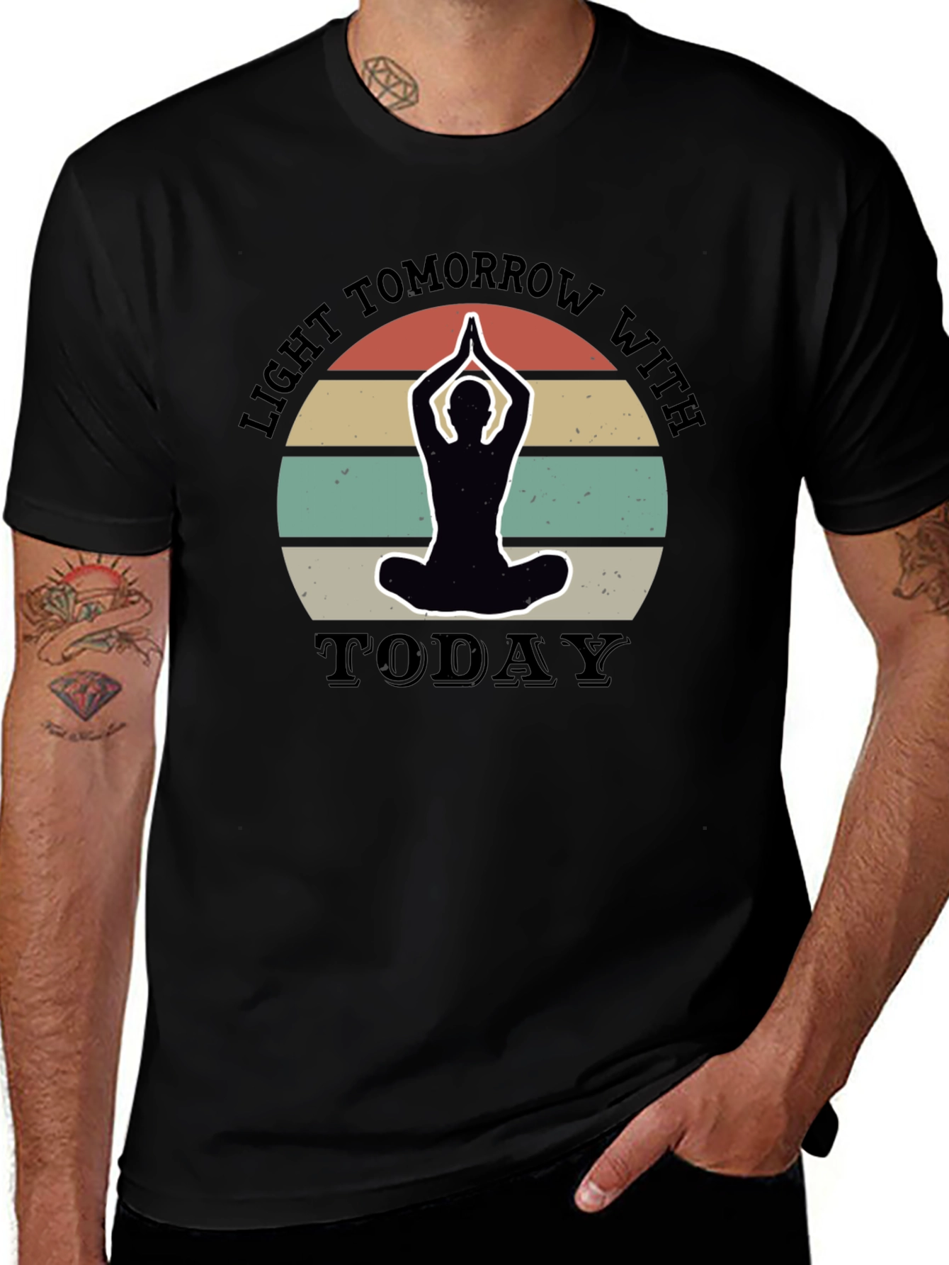 Light Tomorrow Yoga Silhouette Black T-Shirt