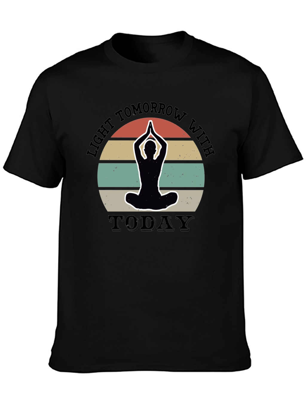Light Tomorrow Yoga Silhouette Black T-Shirt