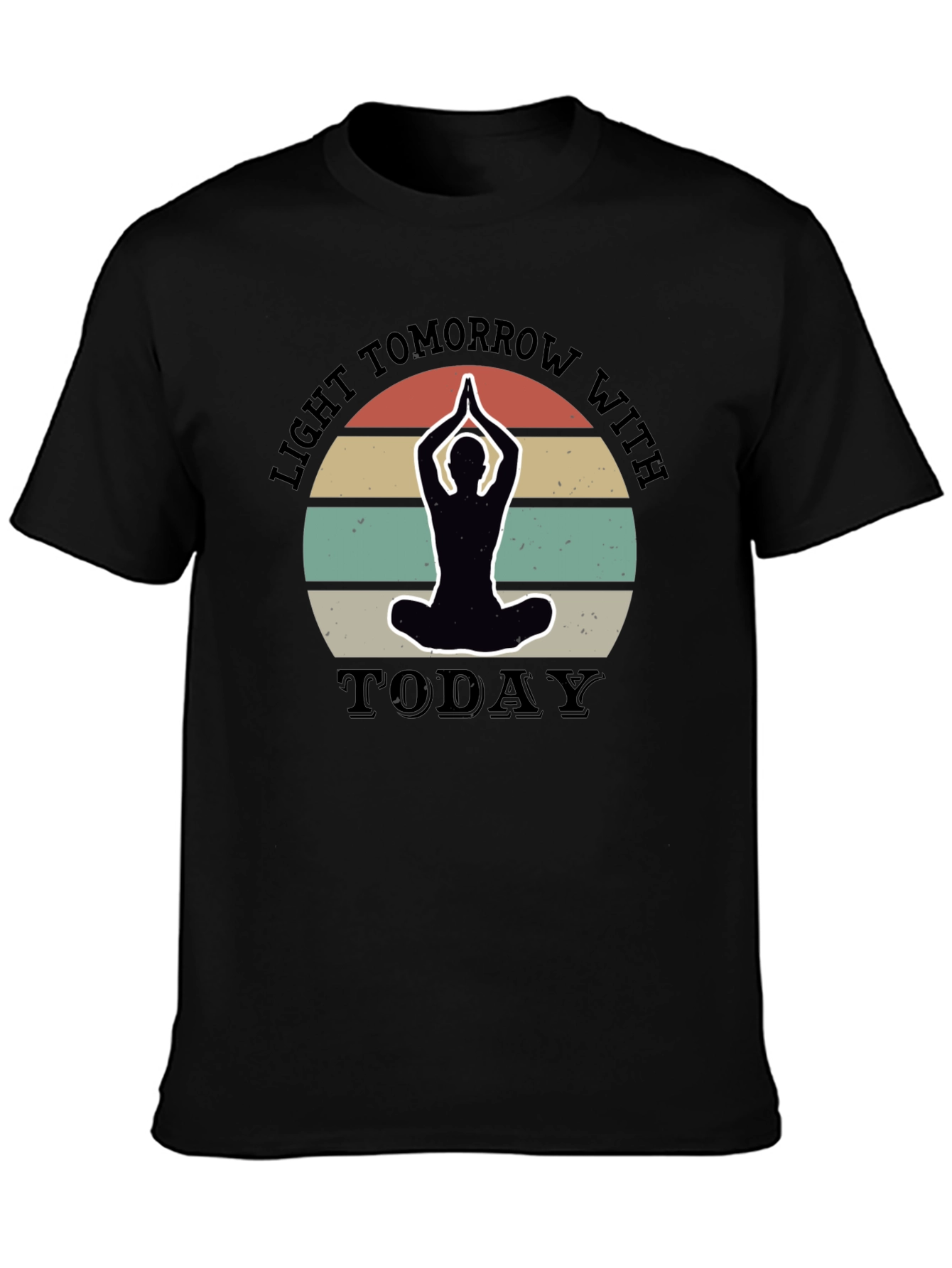 Light Tomorrow Yoga Silhouette Black T-Shirt