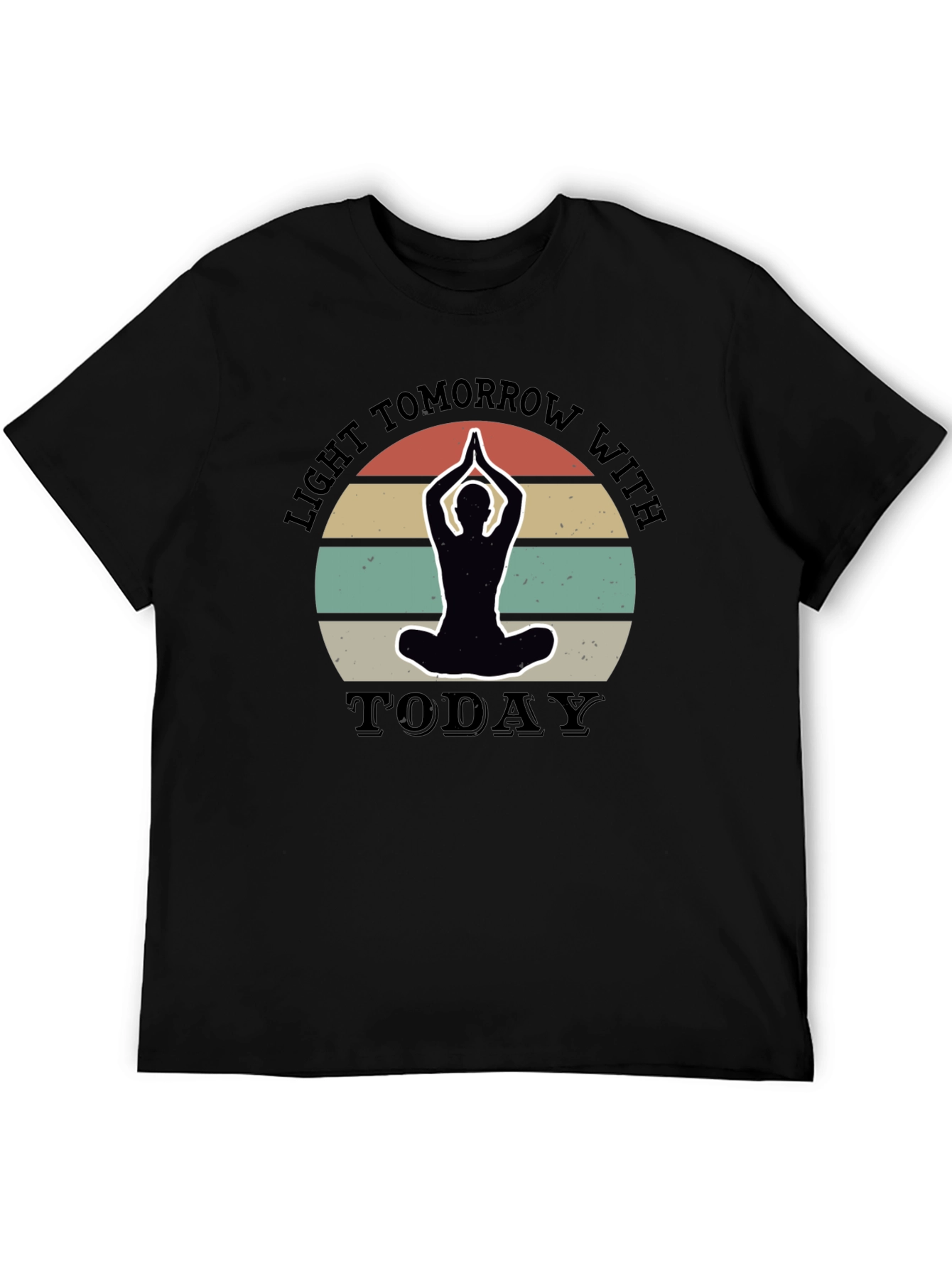 Light Tomorrow Yoga Silhouette Black T-Shirt