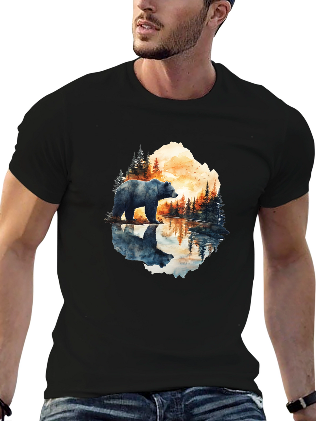 Bear Reflection Graphic Tee