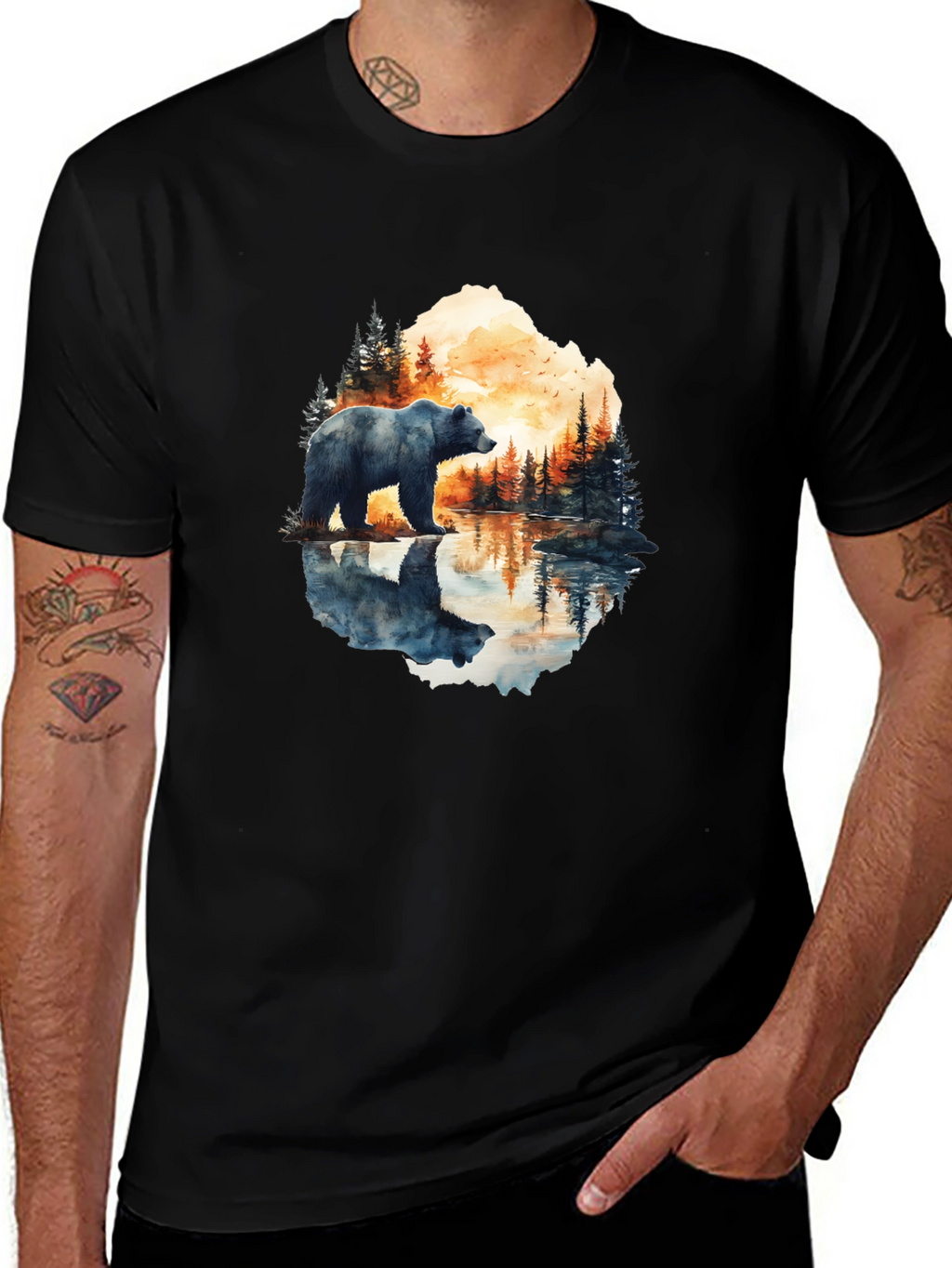 Bear Reflection Graphic Tee