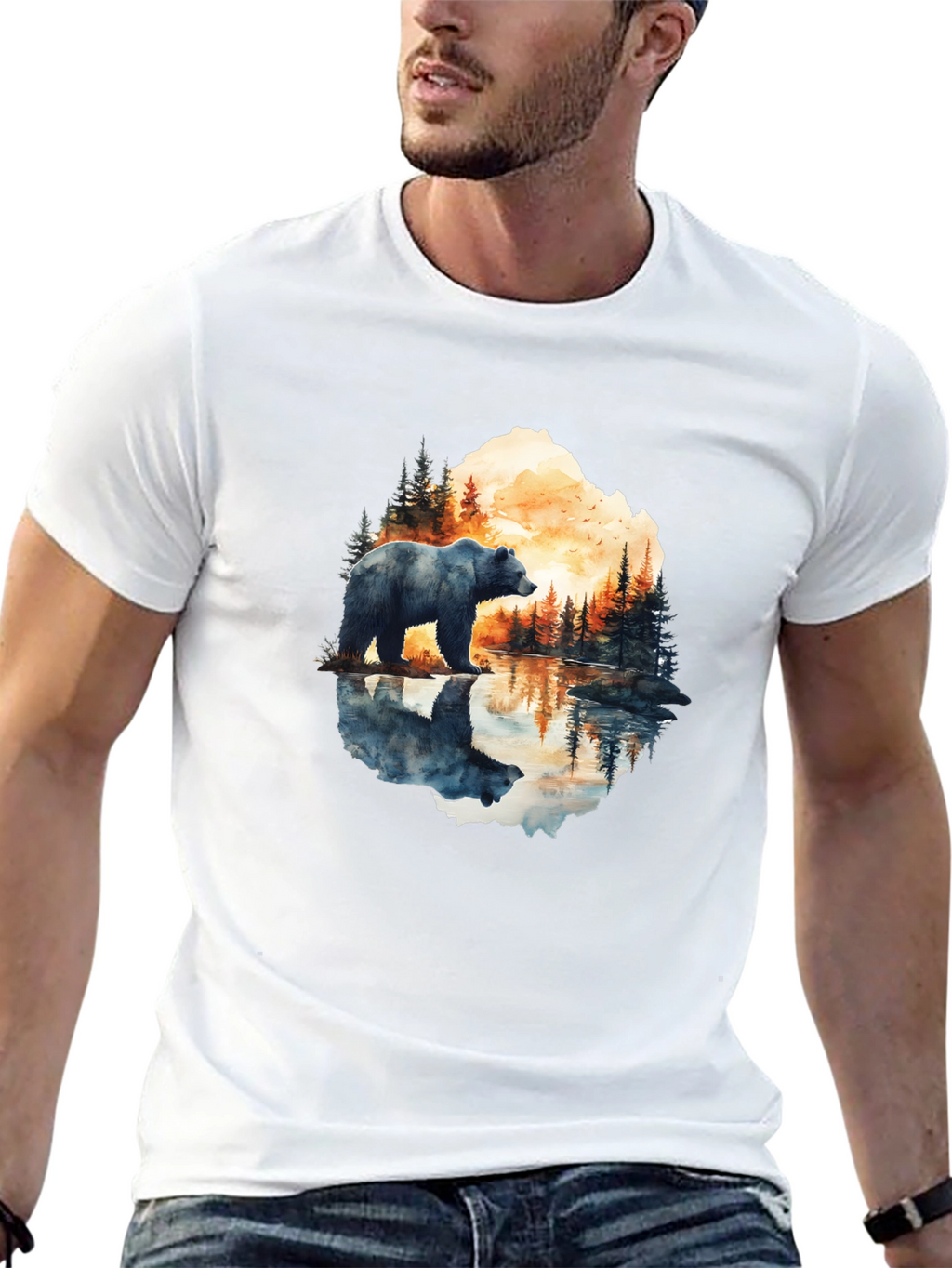 Bear Reflection Graphic Tee