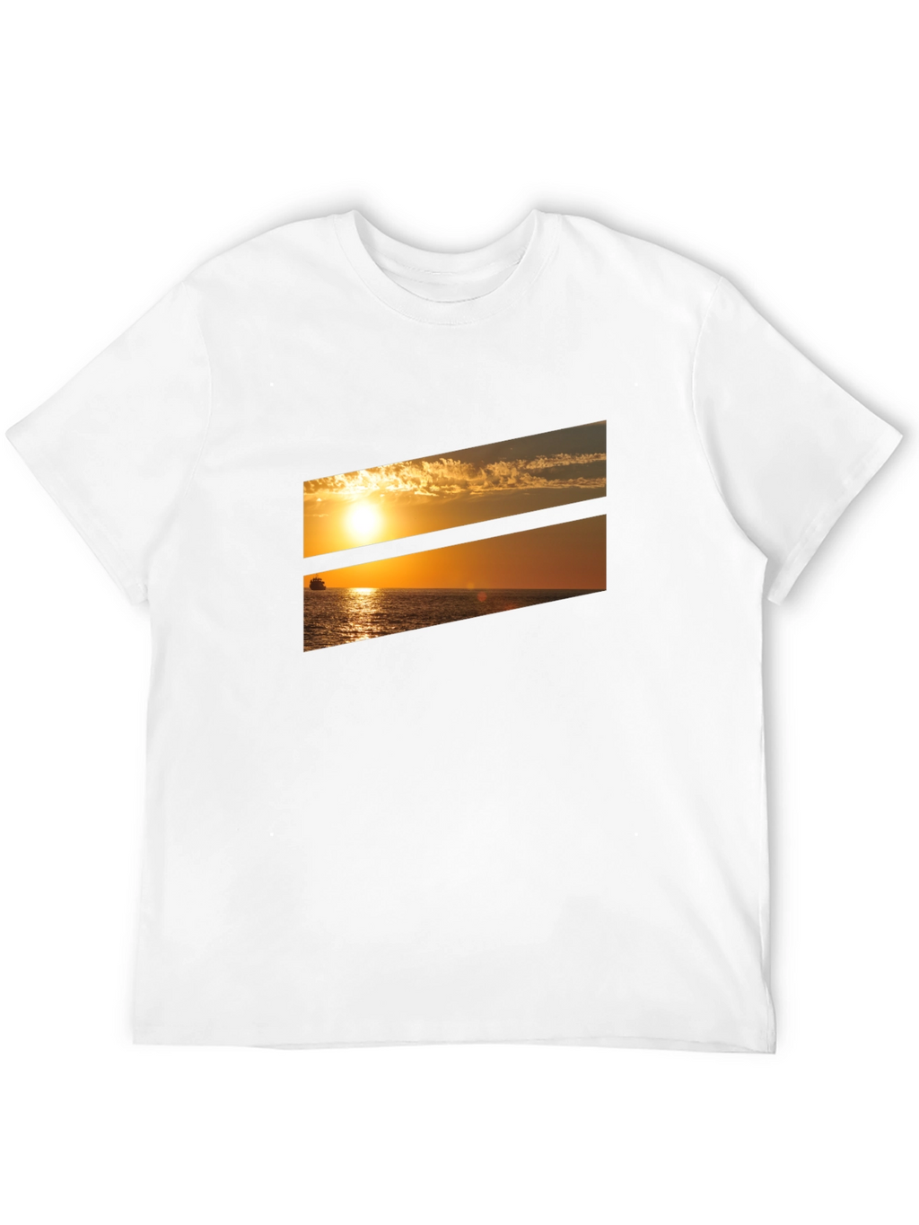 Sunset Ocean Graphic Tee - Black