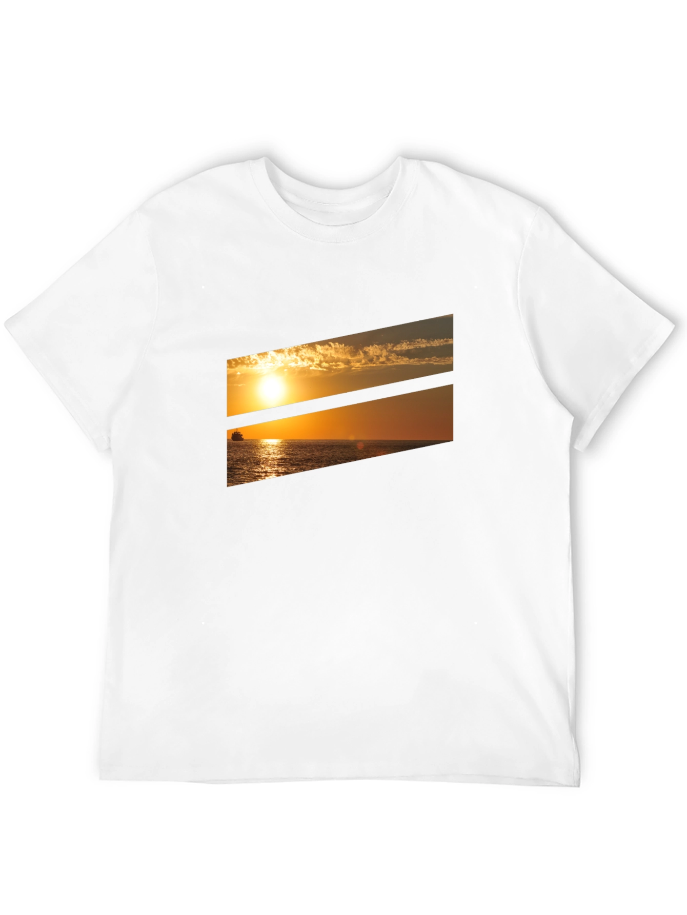 Sunset Ocean Graphic Tee - Black