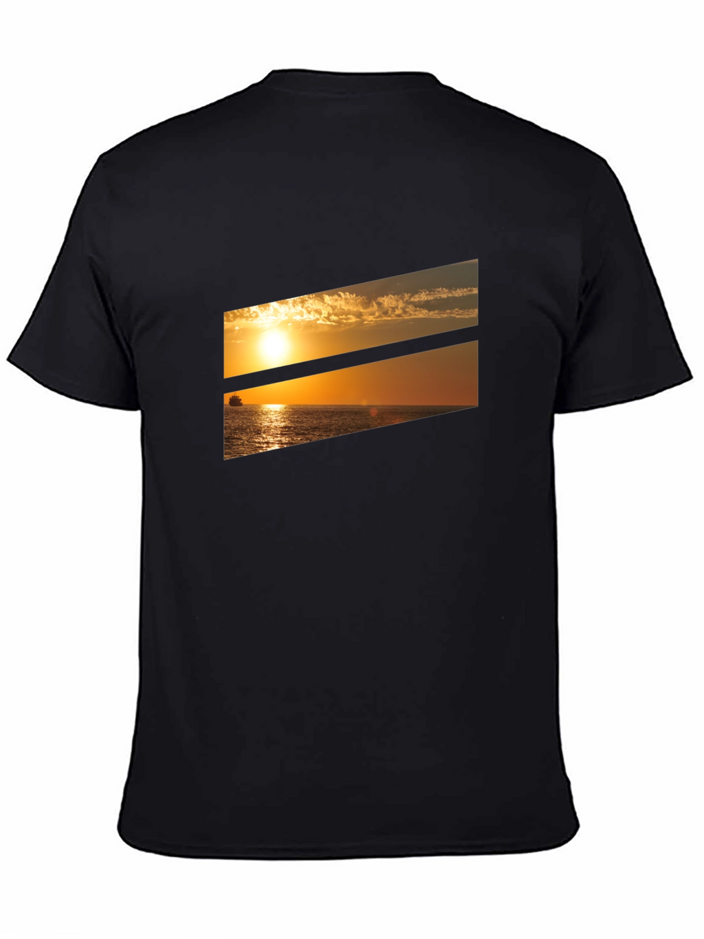 Sunset Ocean Graphic Tee - Black