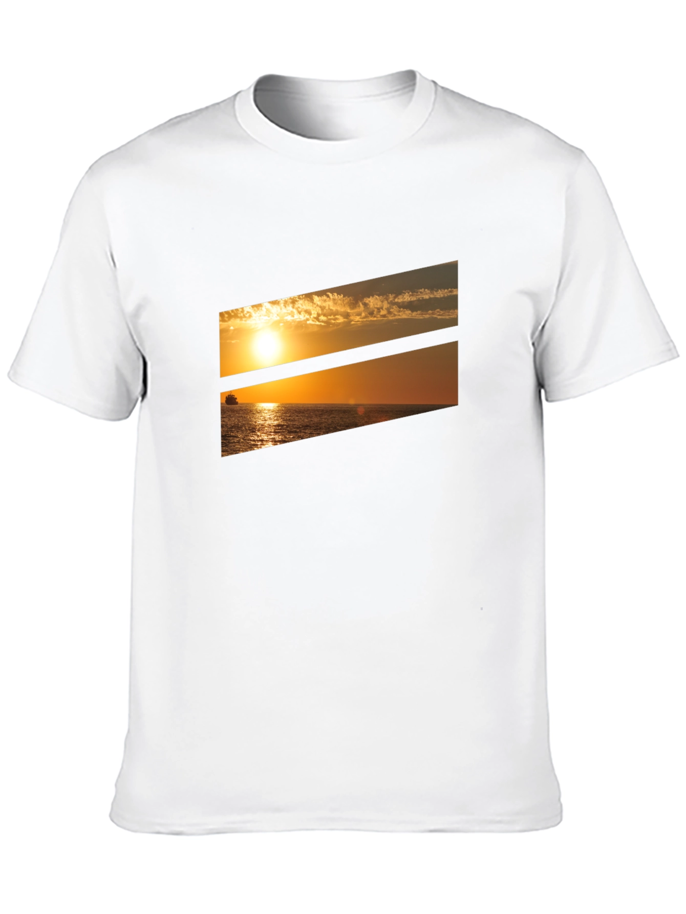 Sunset Ocean Graphic Tee - Black