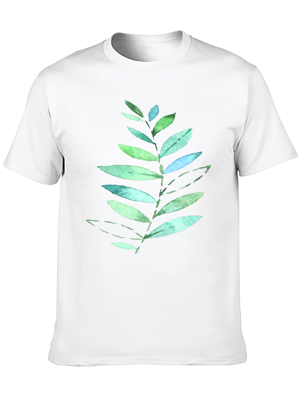 Leaf Print Black T-Shirt - Nature Inspired Design