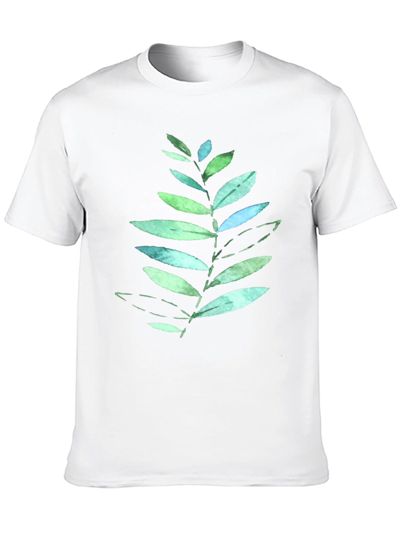 Leaf Print Black T-Shirt - Nature Inspired Design