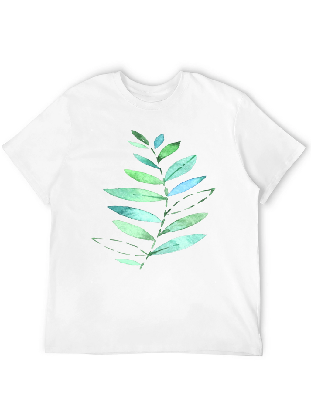 Leaf Print Black T-Shirt - Nature Inspired Design