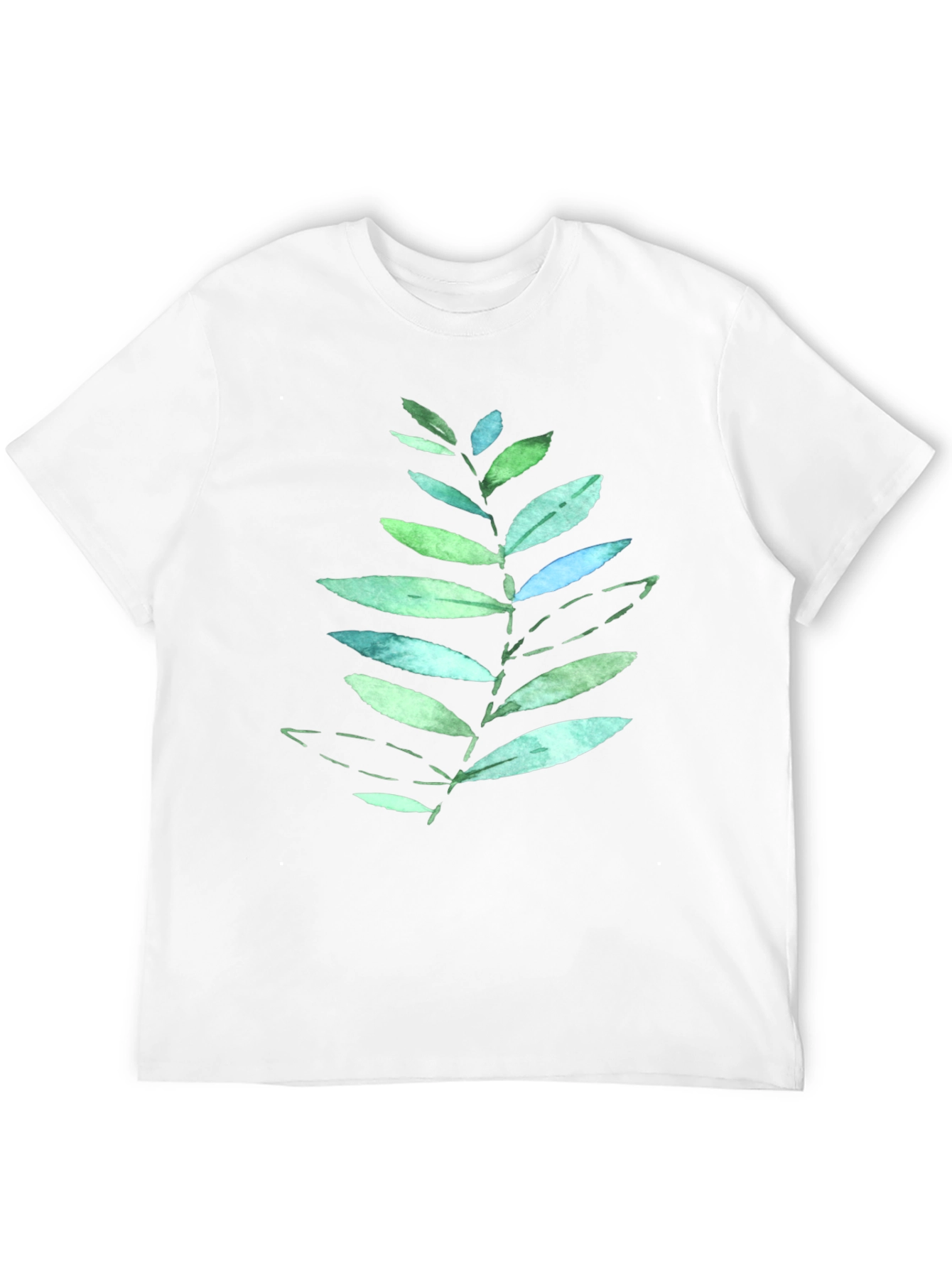 Leaf Print Black T-Shirt - Nature Inspired Design