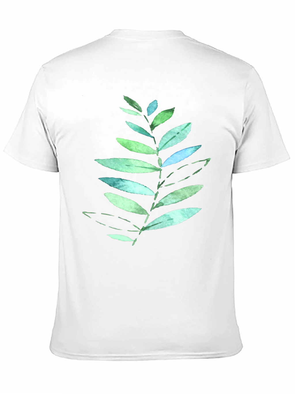 Leaf Print Black T-Shirt - Nature Inspired Design