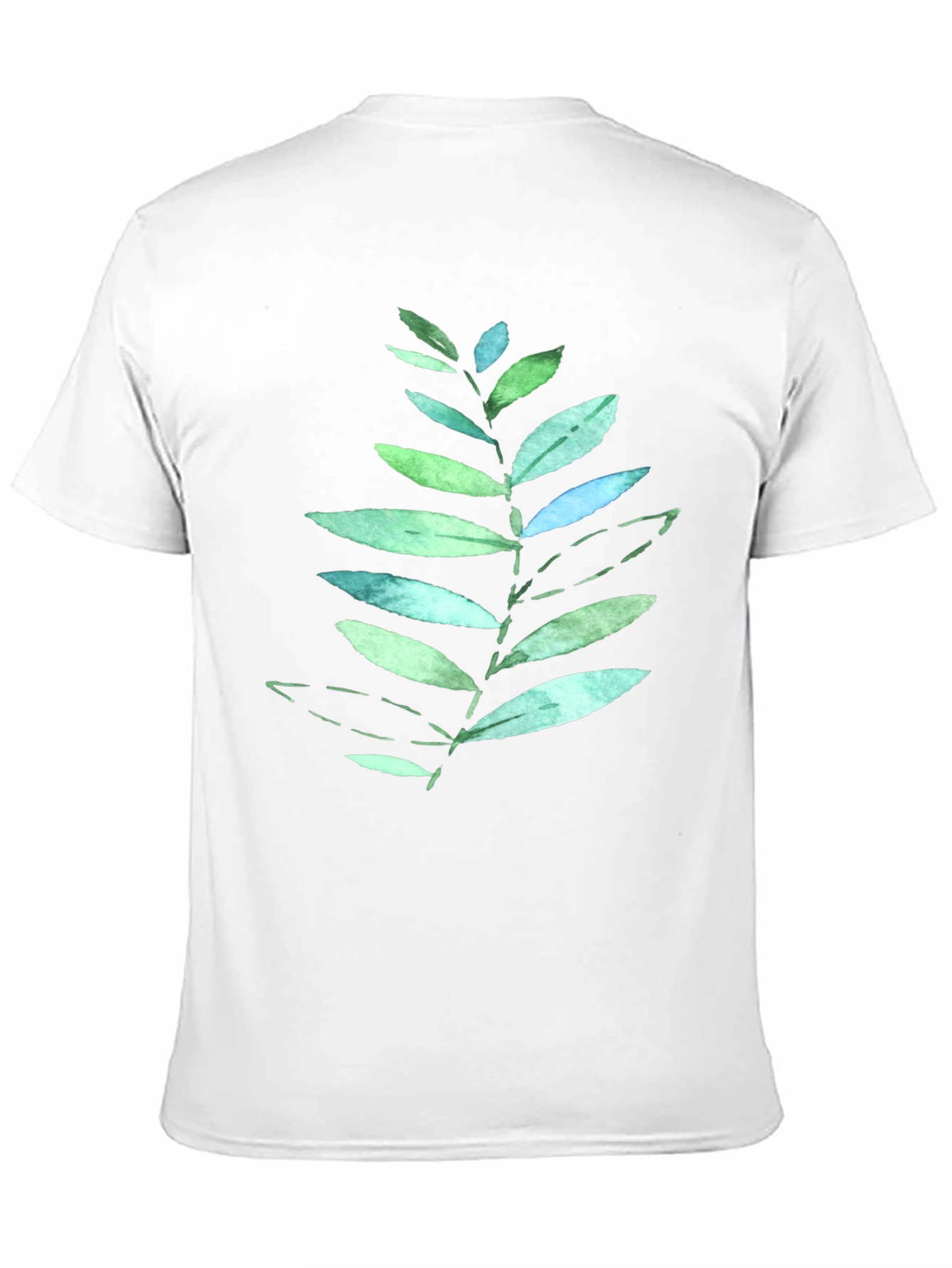 Leaf Print Black T-Shirt - Nature Inspired Design