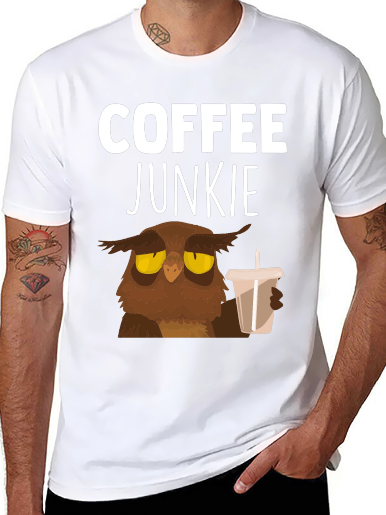 Coffee Junkie Owl T-Shirt
