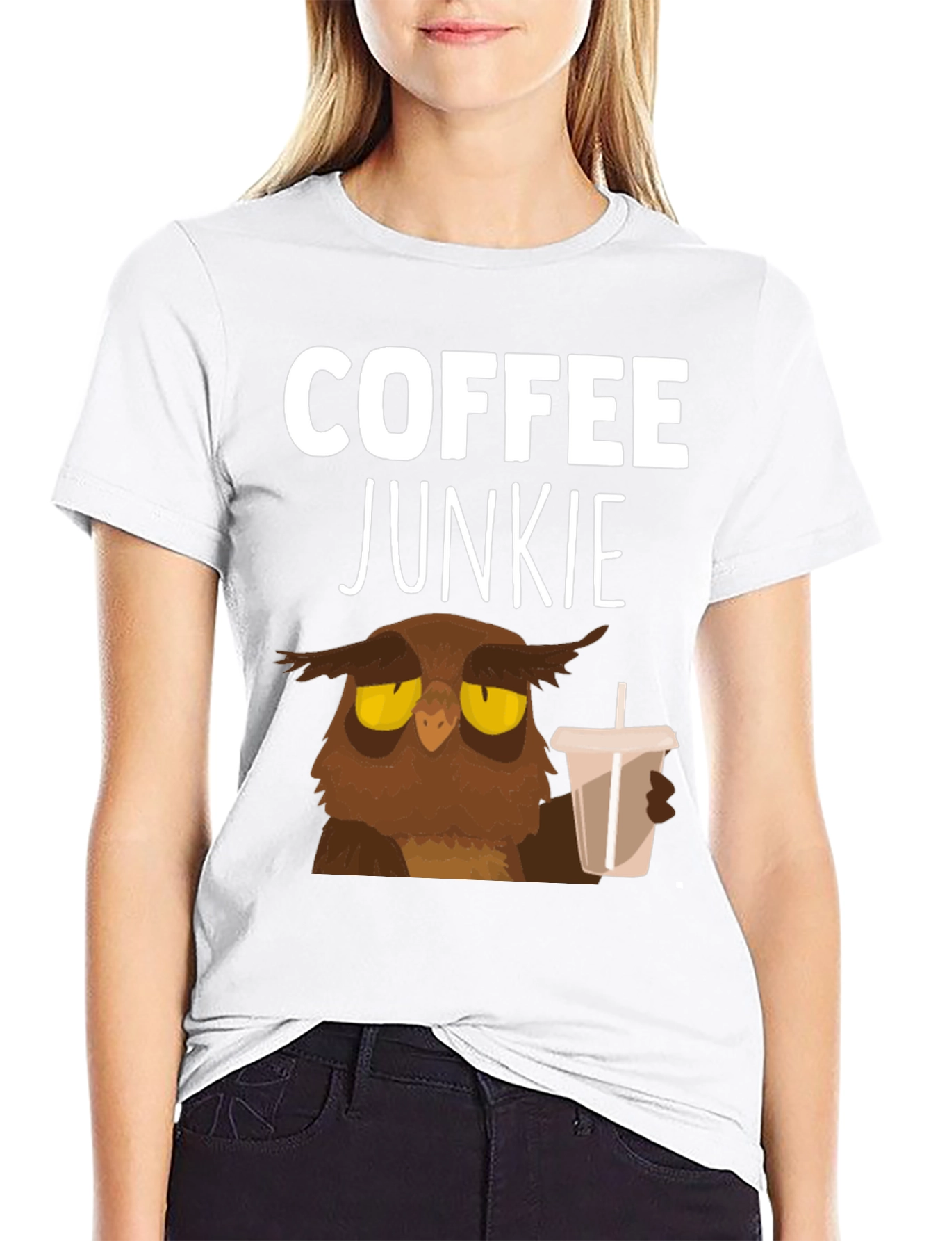 Coffee Junkie Owl T-Shirt