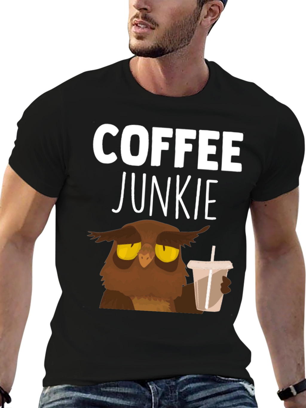 Coffee Junkie Owl T-Shirt