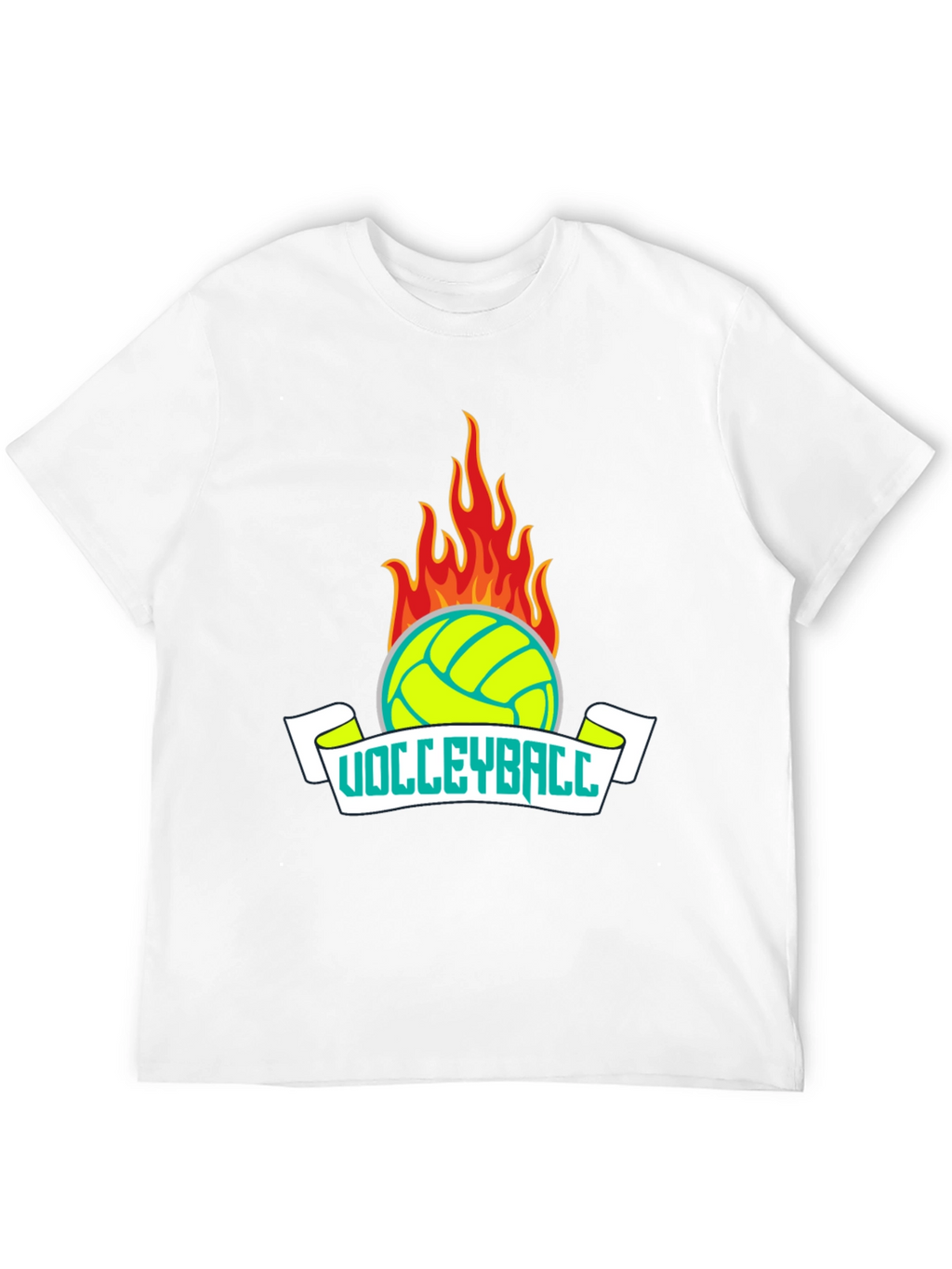 Flaming Volleyball Graphic T-Shirt