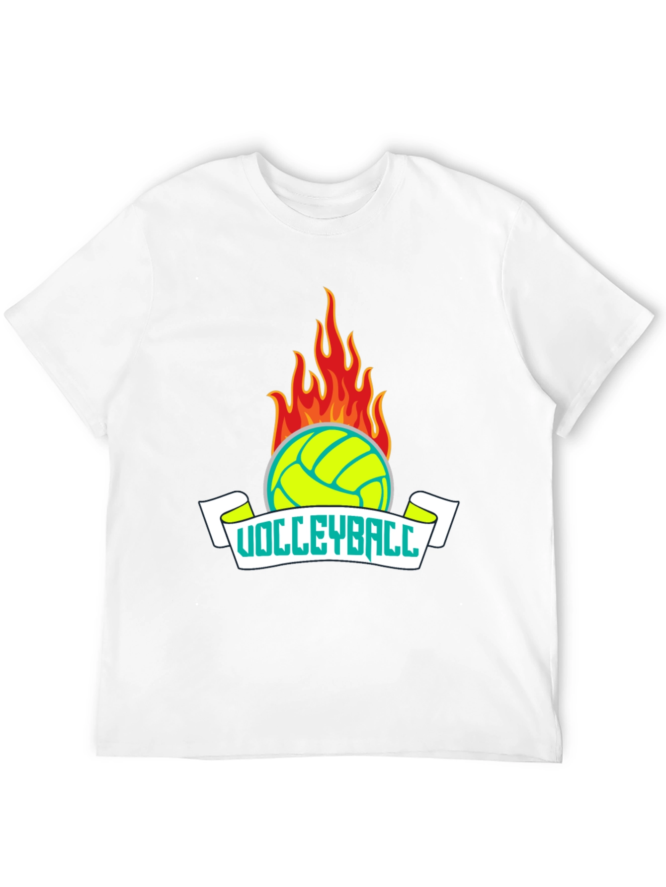 Flaming Volleyball Graphic T-Shirt