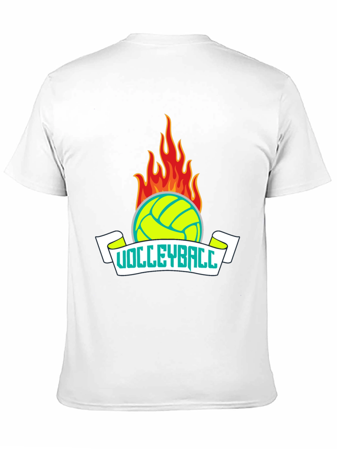 Flaming Volleyball Graphic T-Shirt