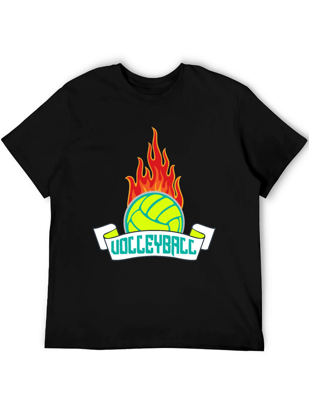 Flaming Volleyball Graphic T-Shirt