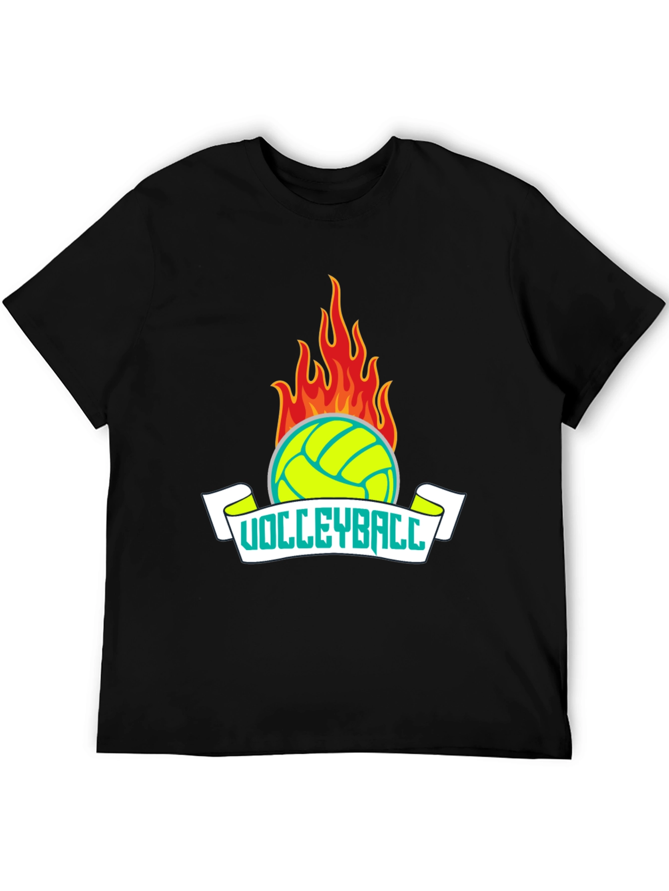 Flaming Volleyball Graphic T-Shirt