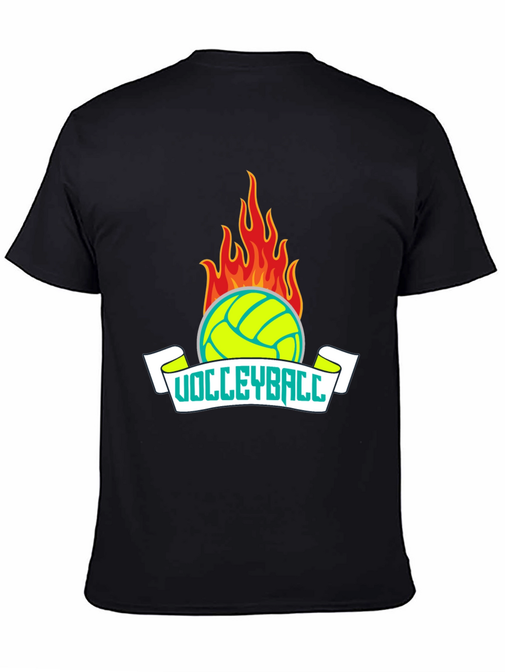 Flaming Volleyball Graphic T-Shirt