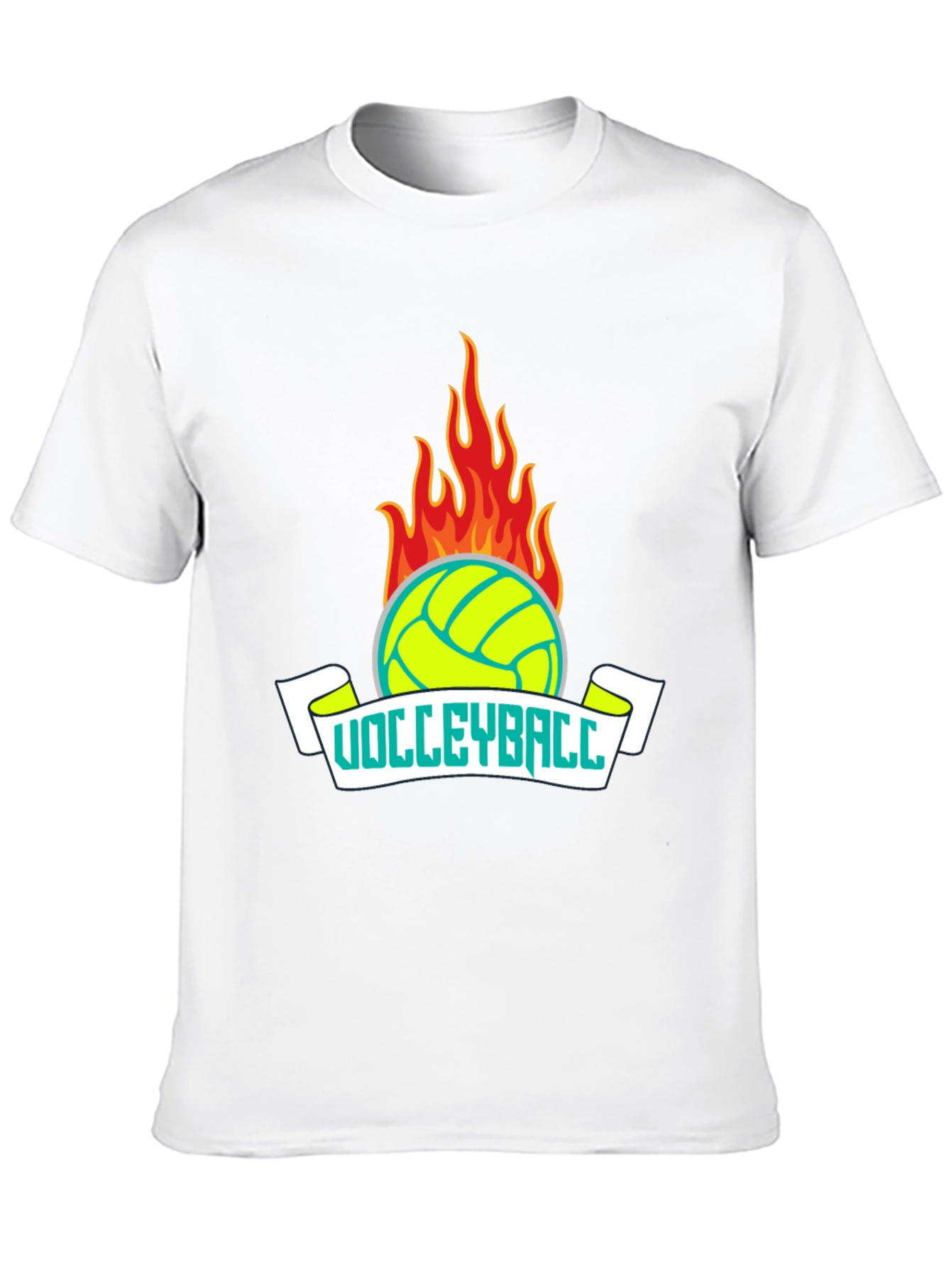 Flaming Volleyball Graphic T-Shirt