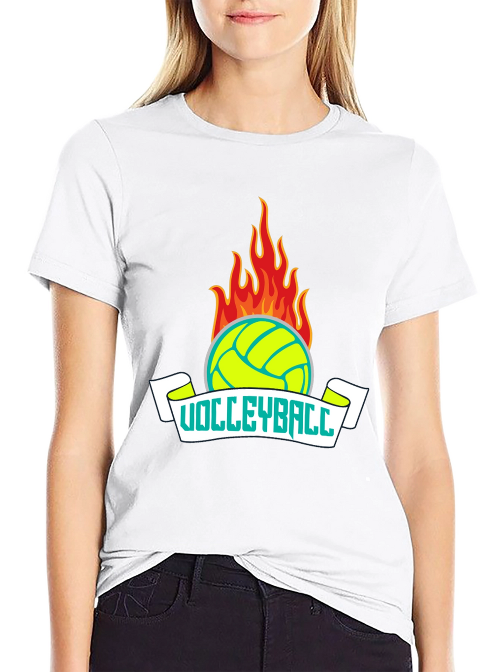 Flaming Volleyball Graphic T-Shirt