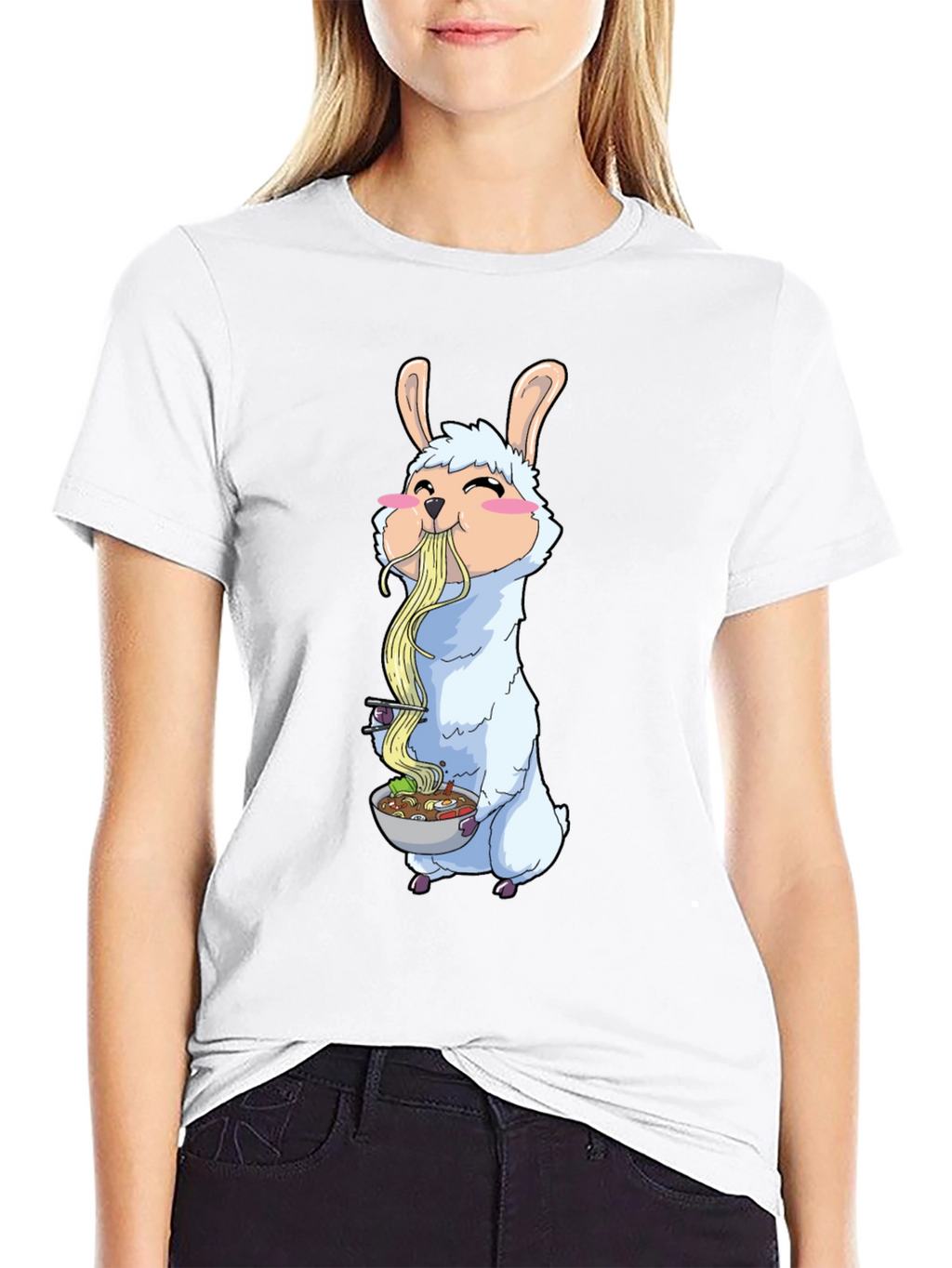 Llama Ramen T-Shirt - Cute Anime Style