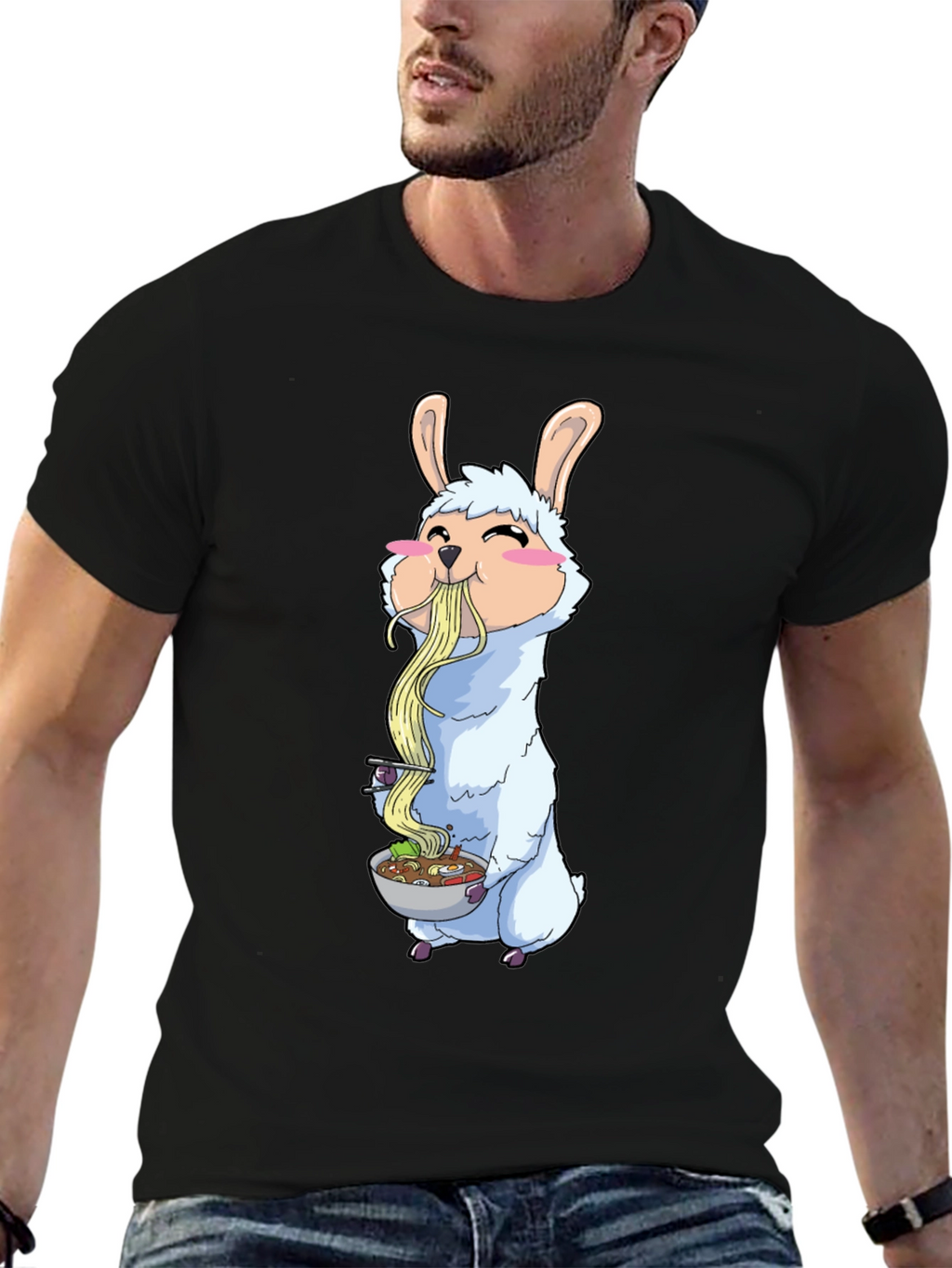 Llama Ramen T-Shirt - Cute Anime Style