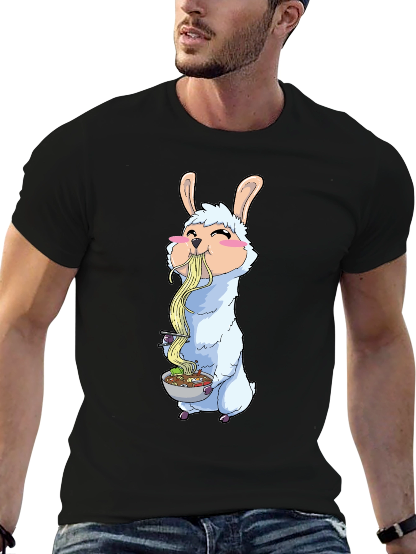 Llama Ramen T-Shirt - Cute Anime Style